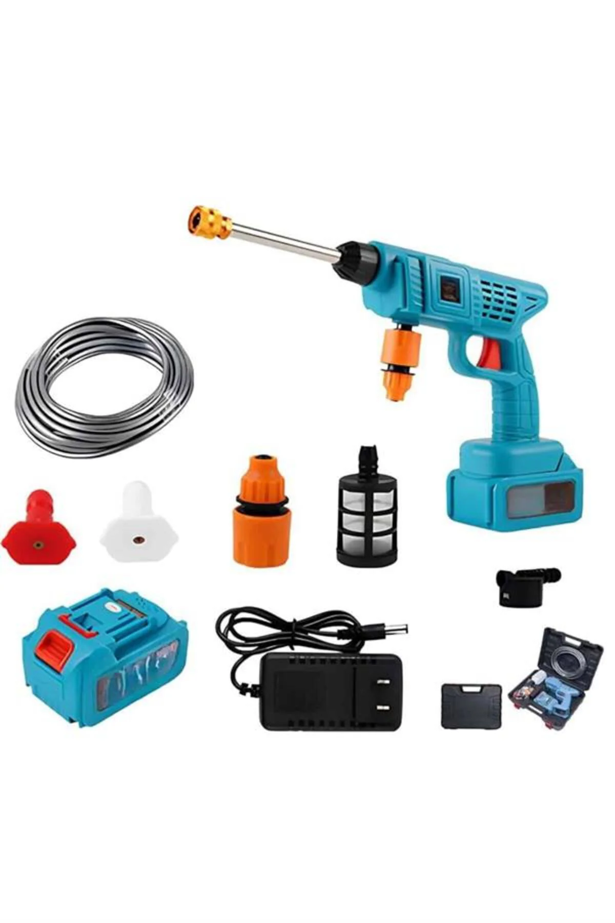 Şarjlı Oto Yıkama, Bahçe Sulama Tabancası Makinesi Yüksek Basınçl