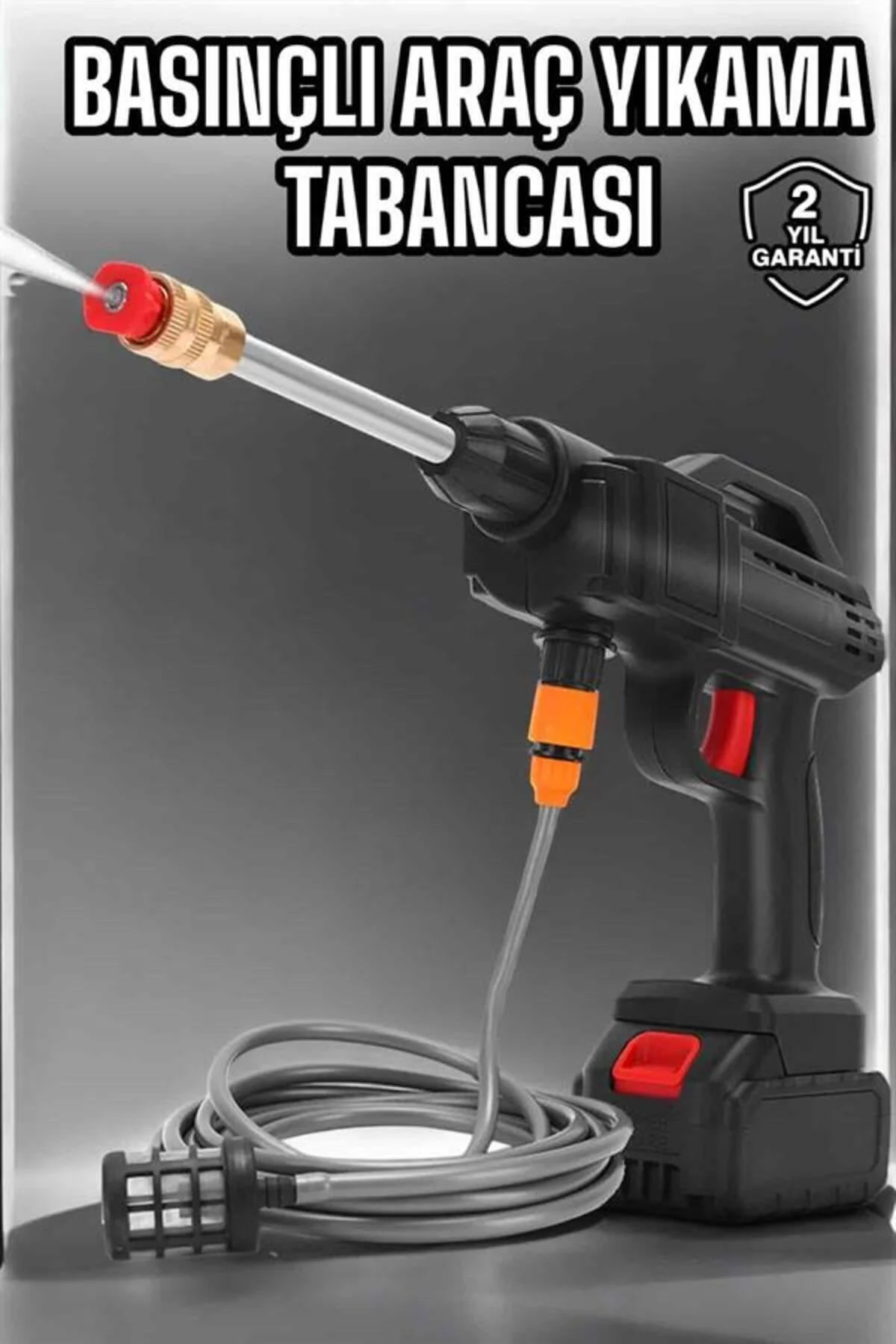 Şarjlı Oto Yıkama Tabancası Su Basınçlı Hazneli Bataryalı - Lisin
