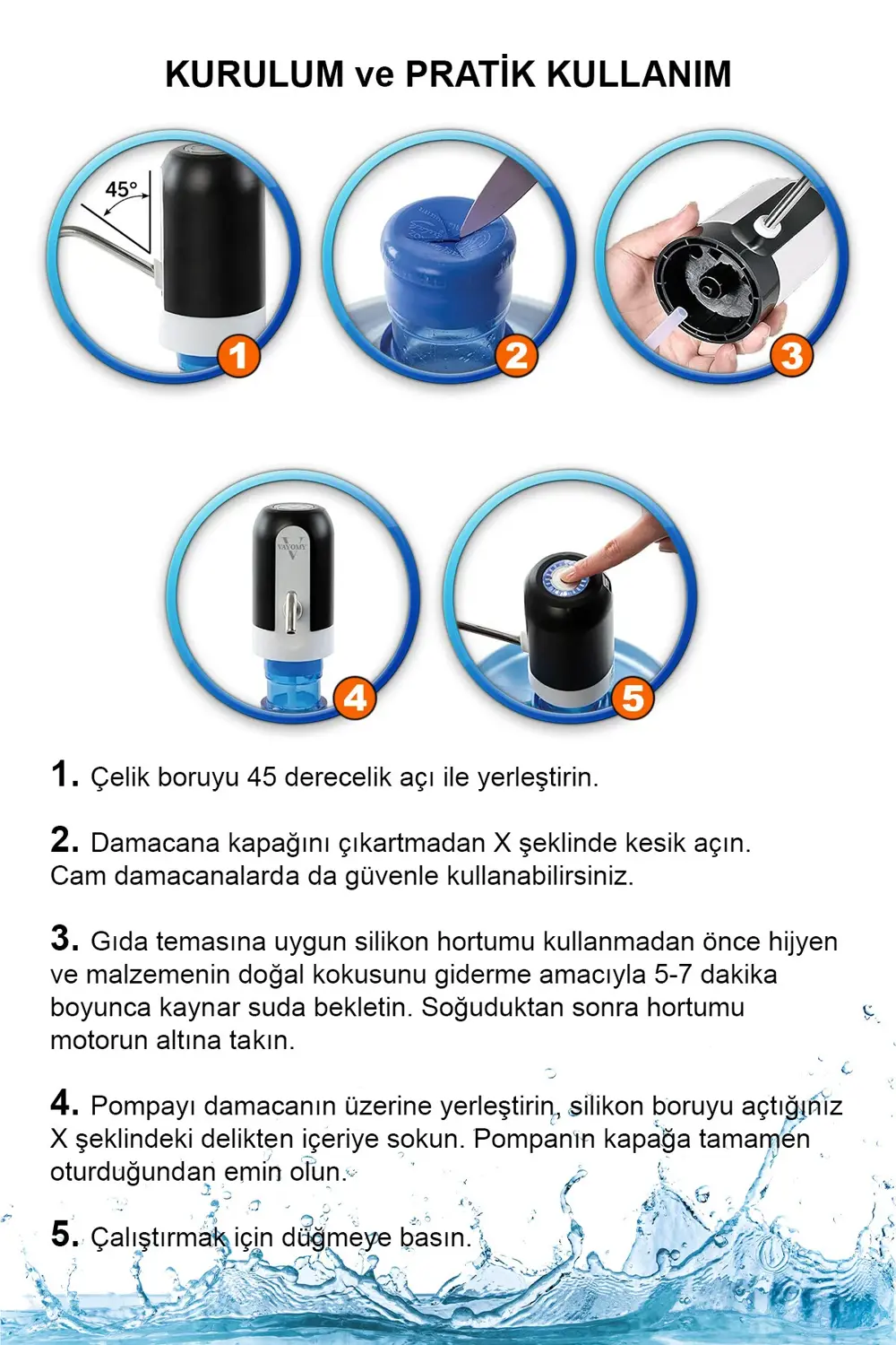 Şarjlı Otomatik Damacana Su Pompası 1200 Mah Bataryalı (BPA IÇERM