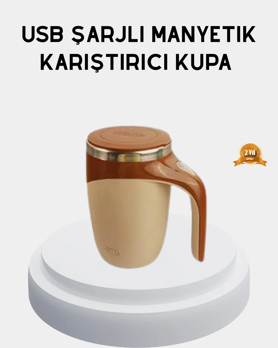 Şarjlı Otomatik Karıştırıcı Kupa - Manyetik Mix Kupa - USB Kahve Karıştırıcı ve Protein Shake Çözümü