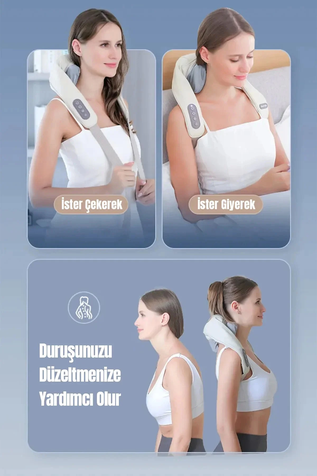 Şarjlı Ovmalı Isıtmalı Masaj Aleti Insan Eli Yoğurma Hissi - Lisi