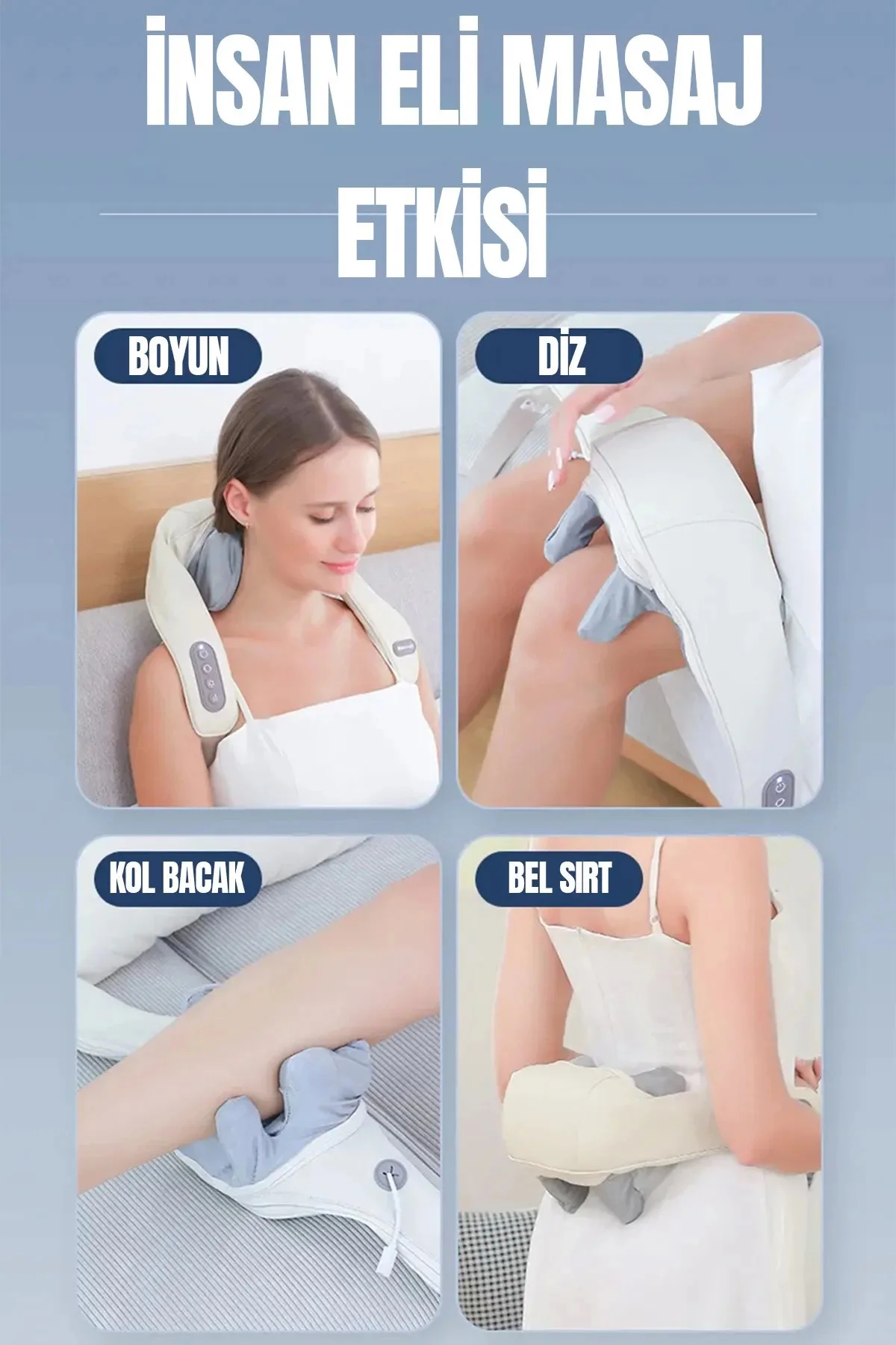Şarjlı Ovmalı Isıtmalı Masaj Aleti Insan Eli Yoğurma Hissi - Lisi