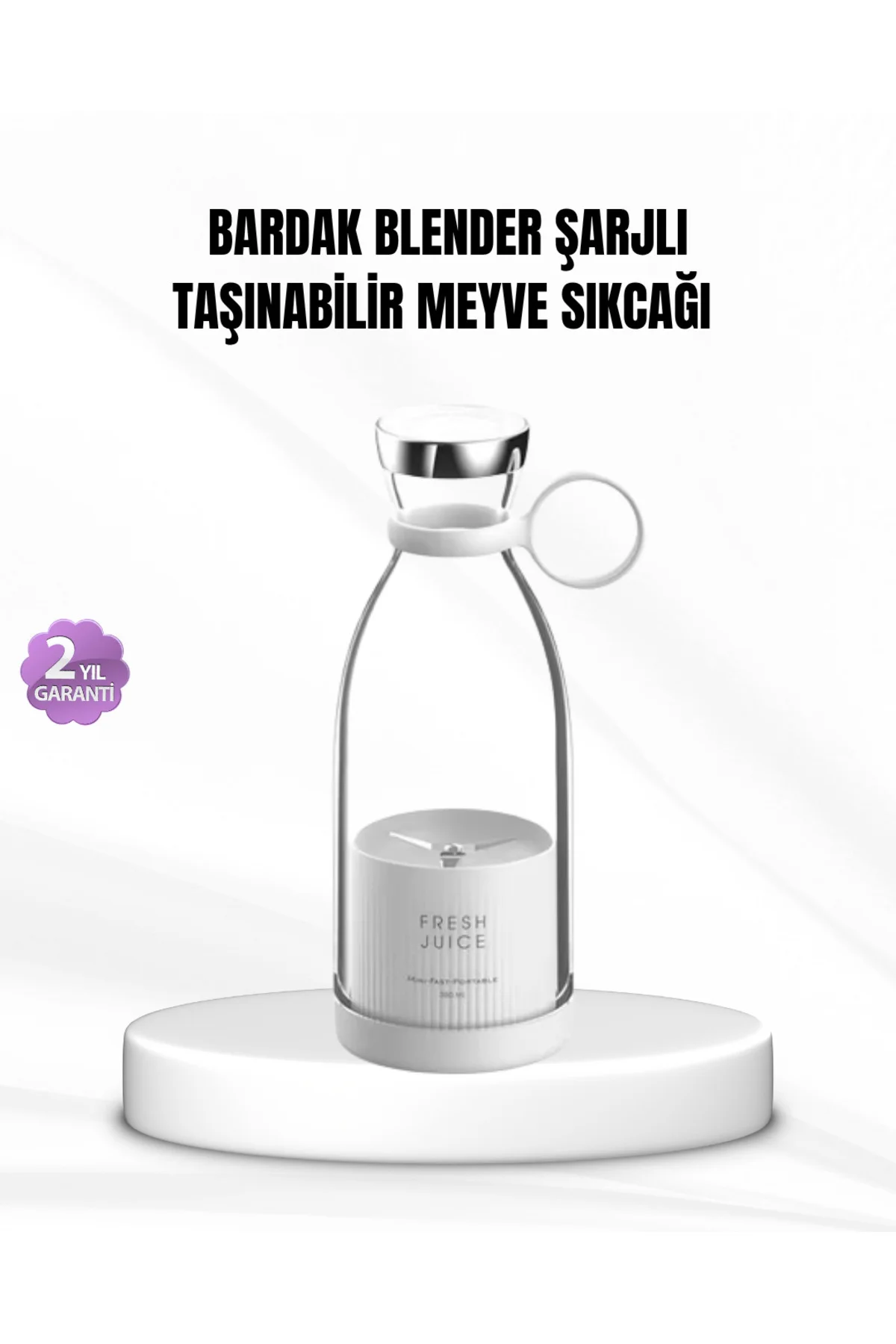 Şarjlı Portatif Blender – Gıda Sınıfı Malzeme, 10 Kullanımlık Pil