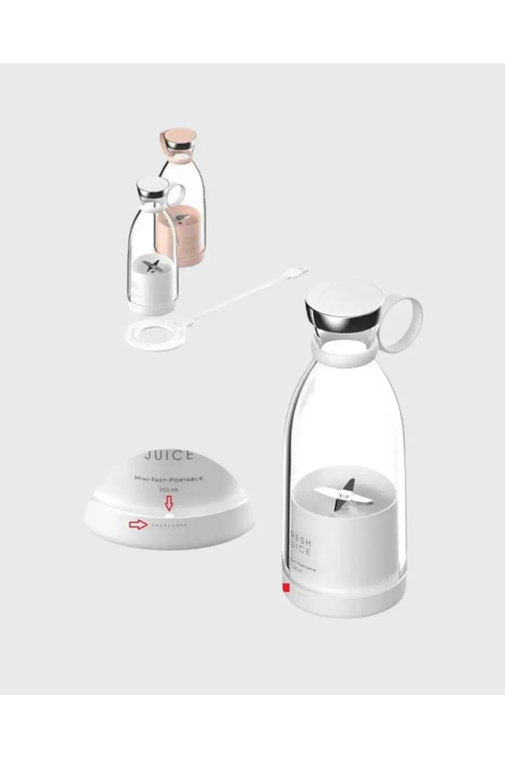 Şarjlı Portatif Blender – Gıda Sınıfı Malzeme, 10 Kullanımlık Pil