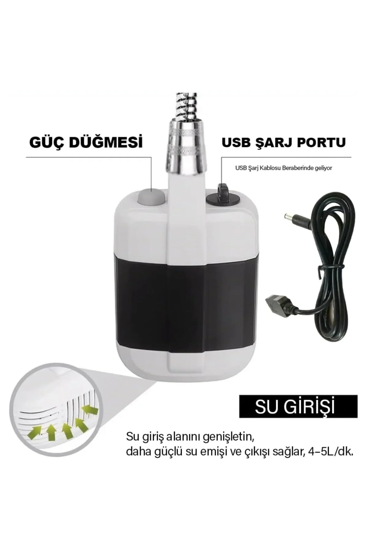 Şarjlı Portatif Taşınabilir Duş