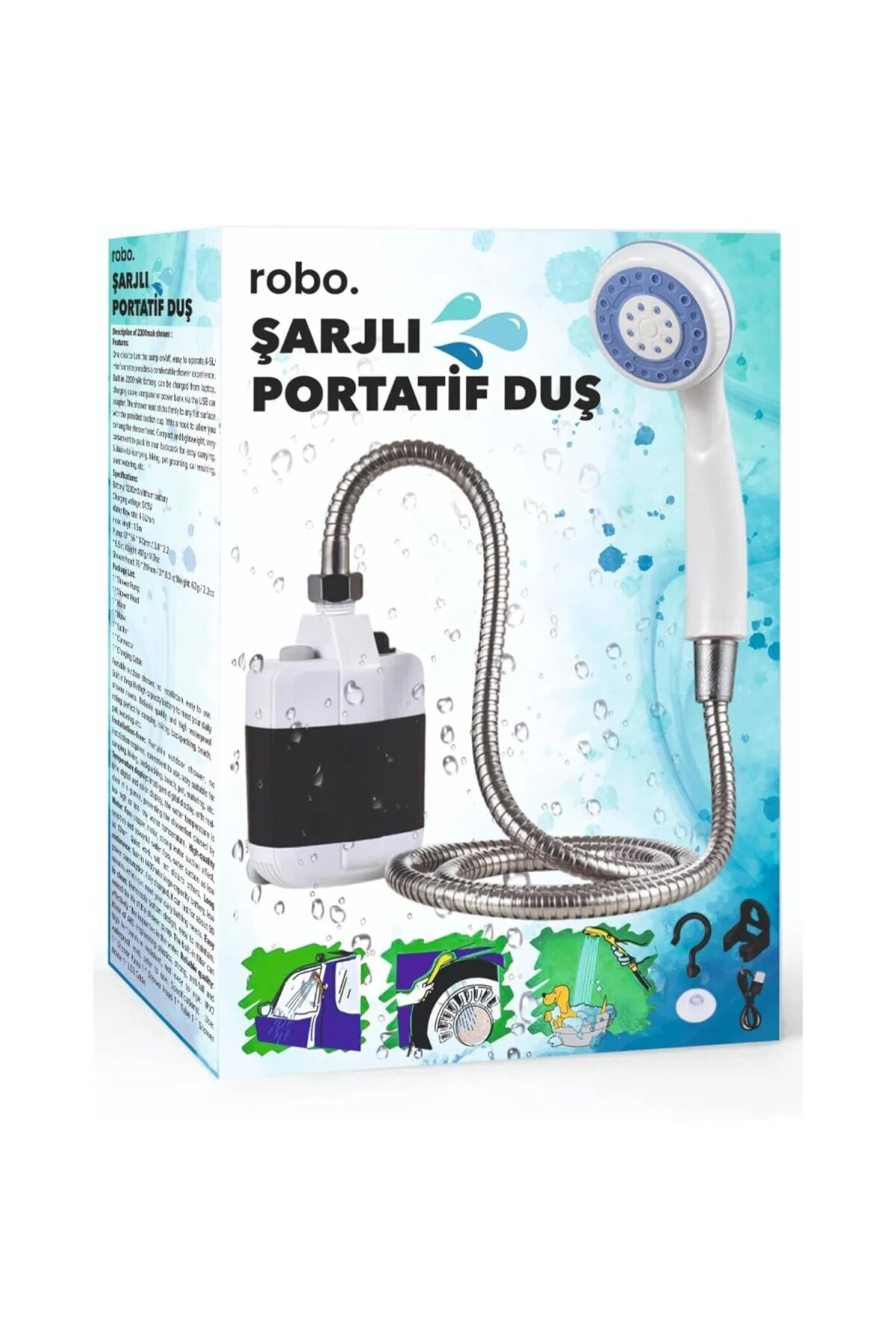 Şarjlı Portatif Taşınabilir Duş