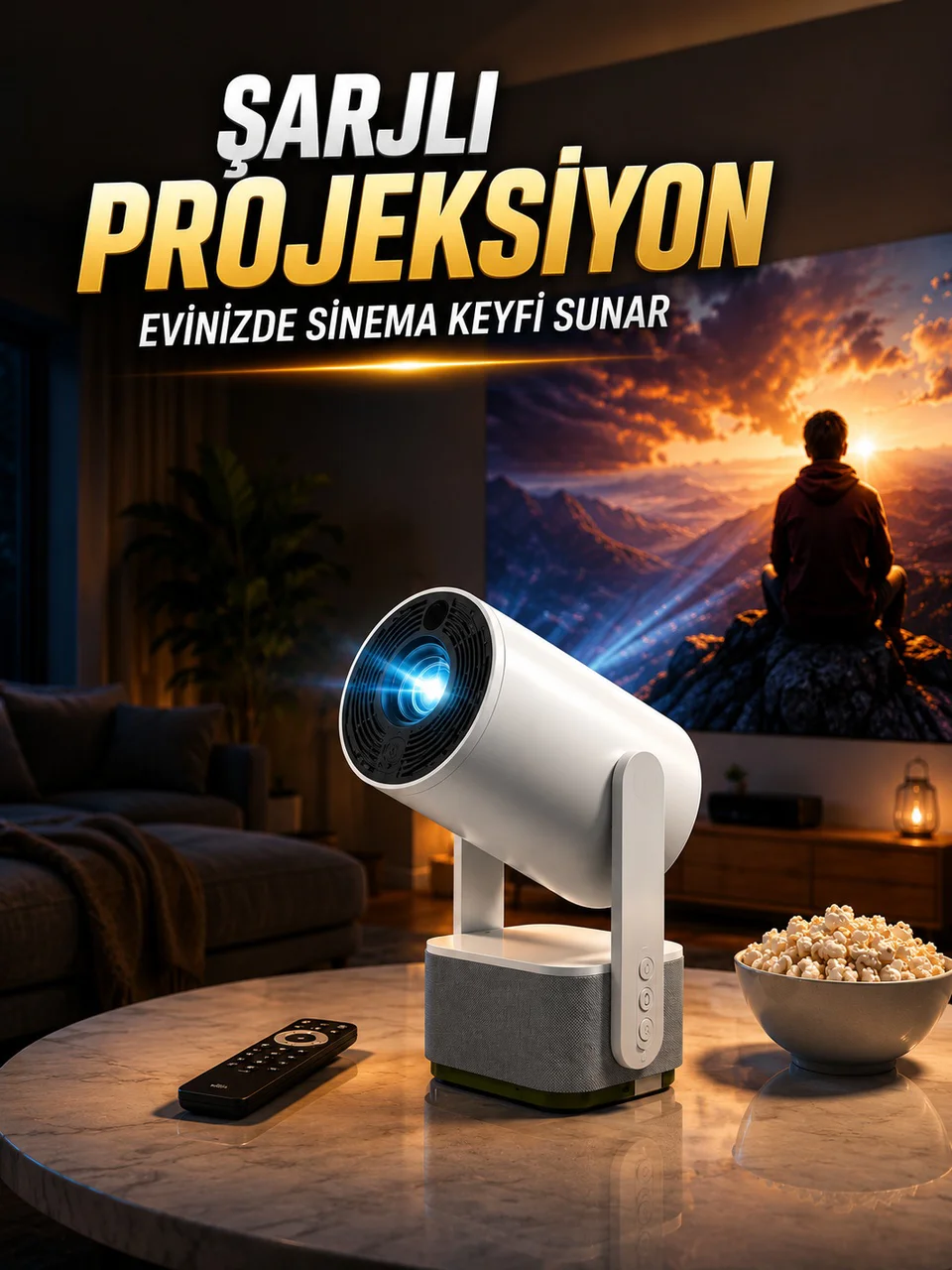 Şarjlı Projeksiyon Evinizde Sinema Keyfi Sunar - Lisinya