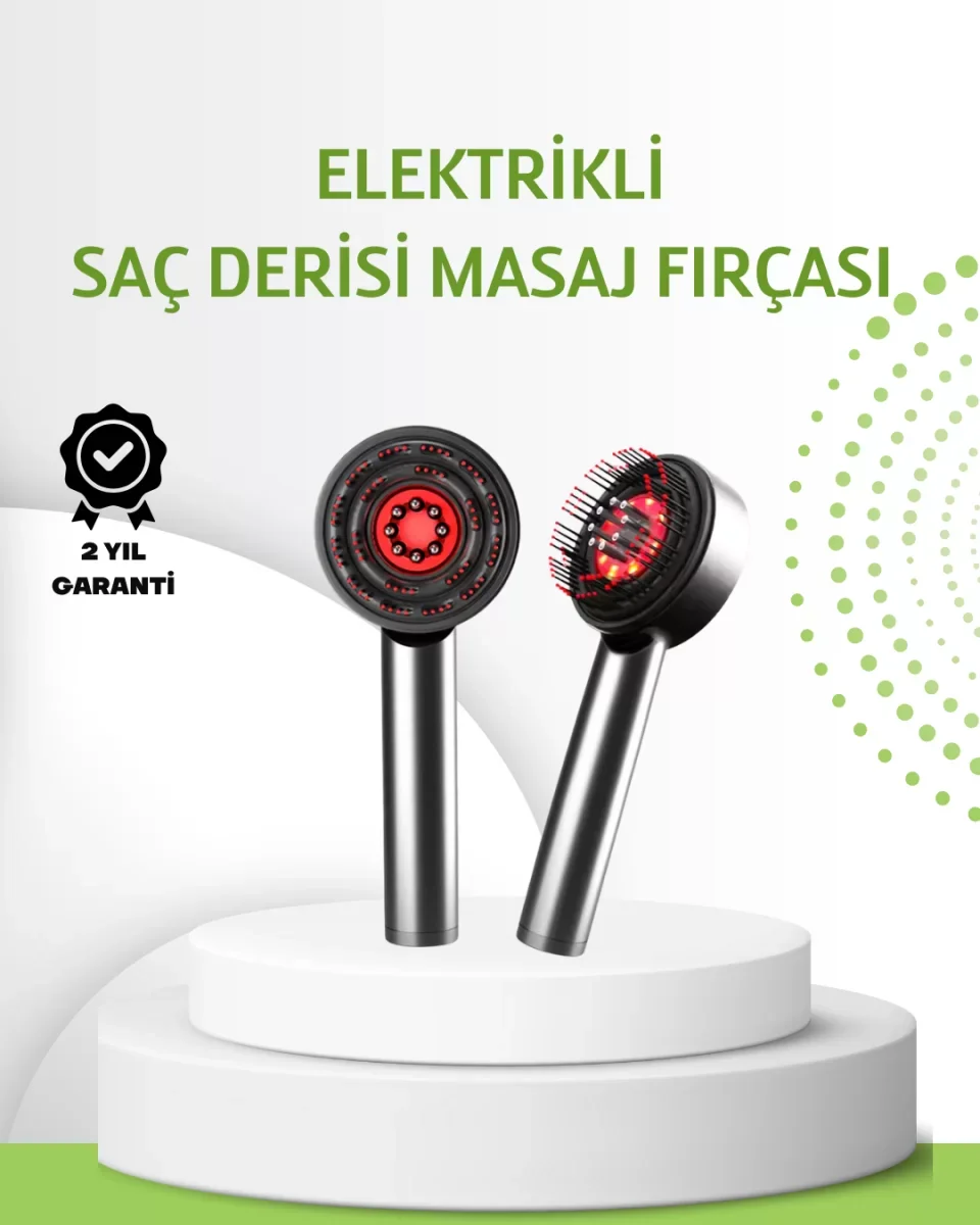 Şarjlı Saç Derisi Masaj Cihazı Kırmızı Işık ve 3D Tarak Dişli - L