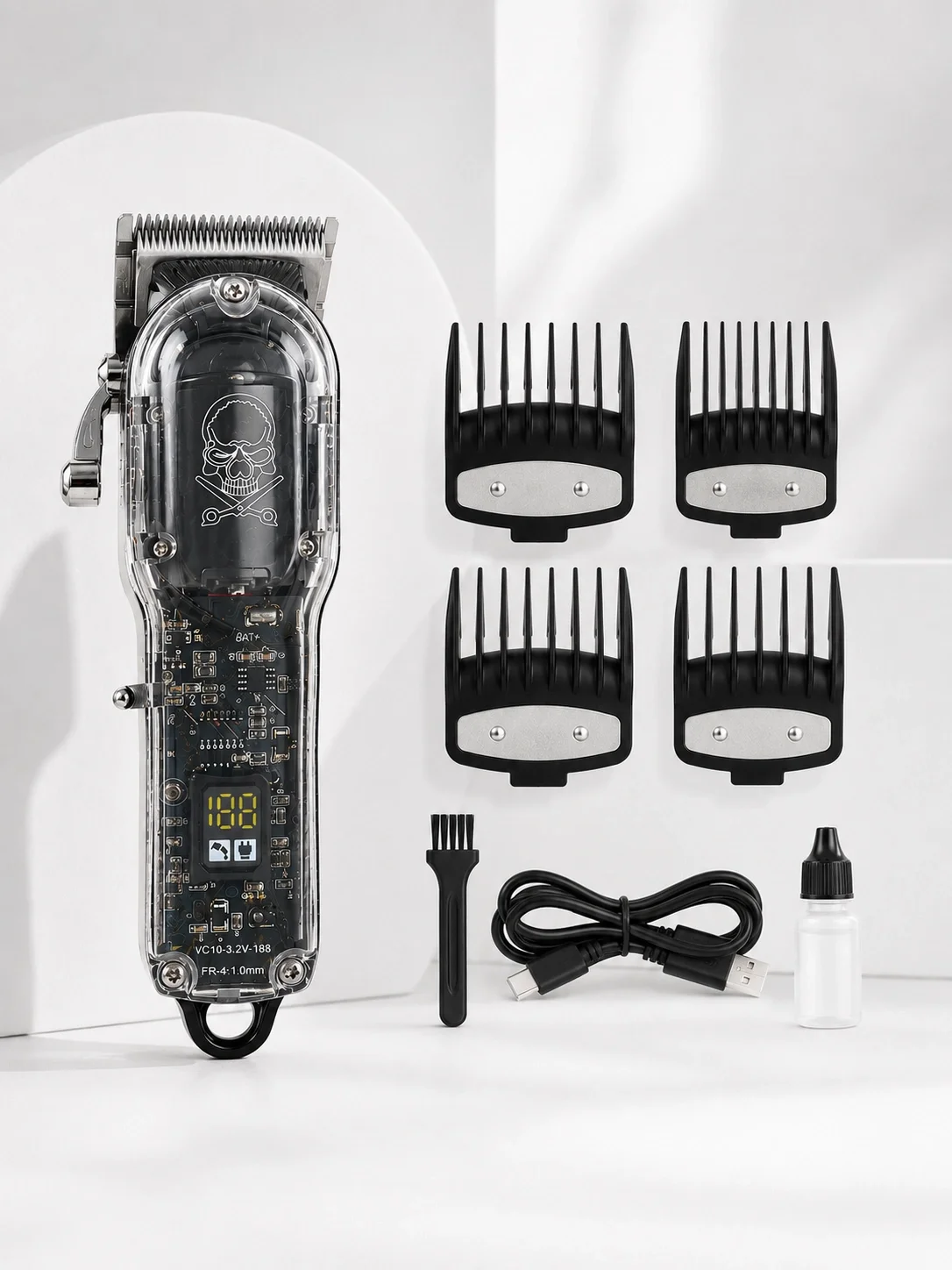 Şarjlı Saç Kesme Makinesi 4 Farklı Taraklı LCD Pil Göstergeli USB Şarjlı Profesyonel Erkek Tıraş Makinesi Şarjlı Saç Kesme Makinesi 4 Farklı Taraklı LCD Pil Göstergeli USB Şarjlı Profesyonel Erkek Tıraş Makinesi