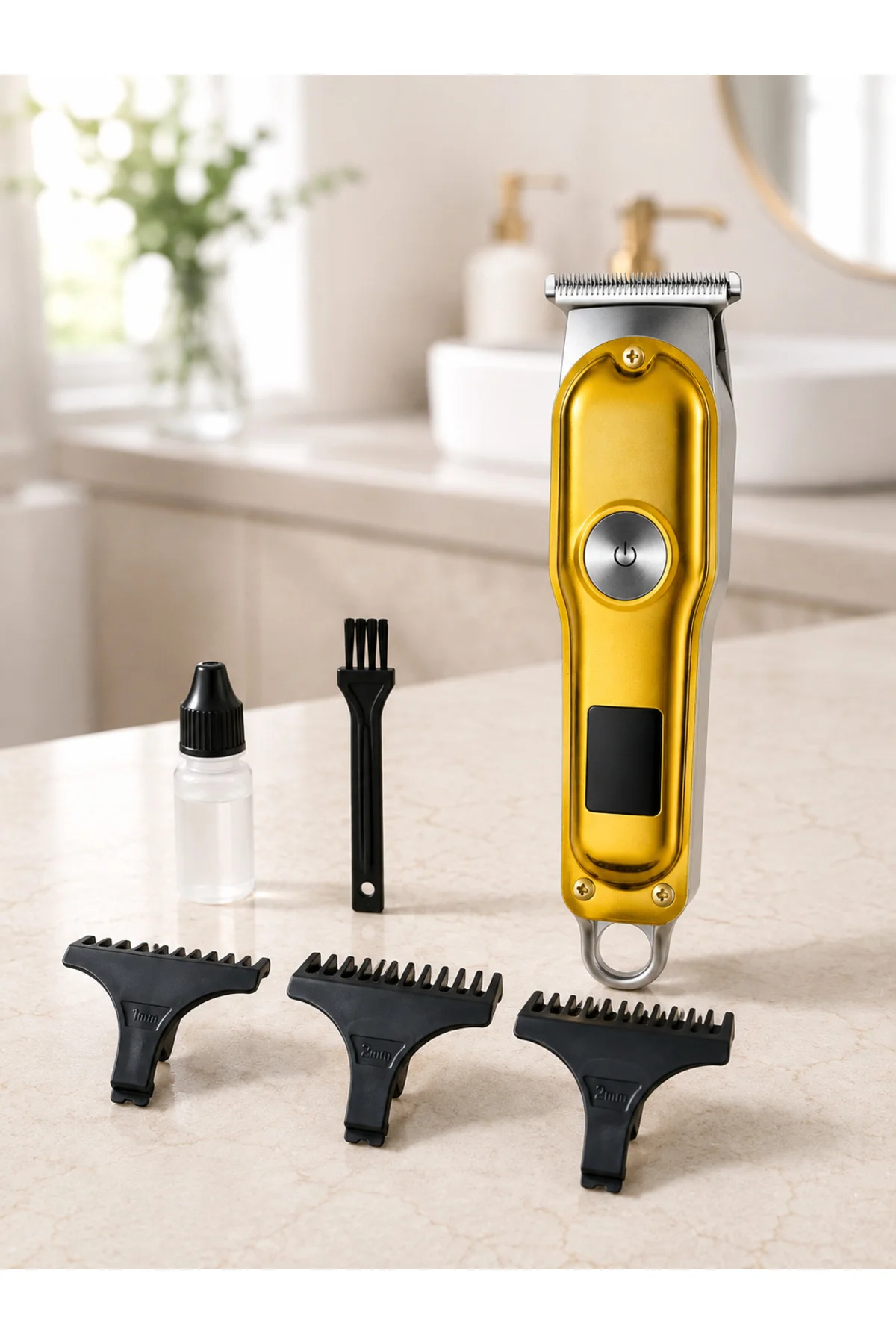 Şarjlı Saç Sakal Kesme Makinesi 1 2 3 mm Taraklı T Tipi Bıçaklı Kablolu ve Kablosuz Kullanım Şarjlı Saç Sakal Kesme Makinesi 1 2 3 mm Taraklı T Tipi Bıçaklı Kablolu ve Kablosuz Kullanım - Görsel 3