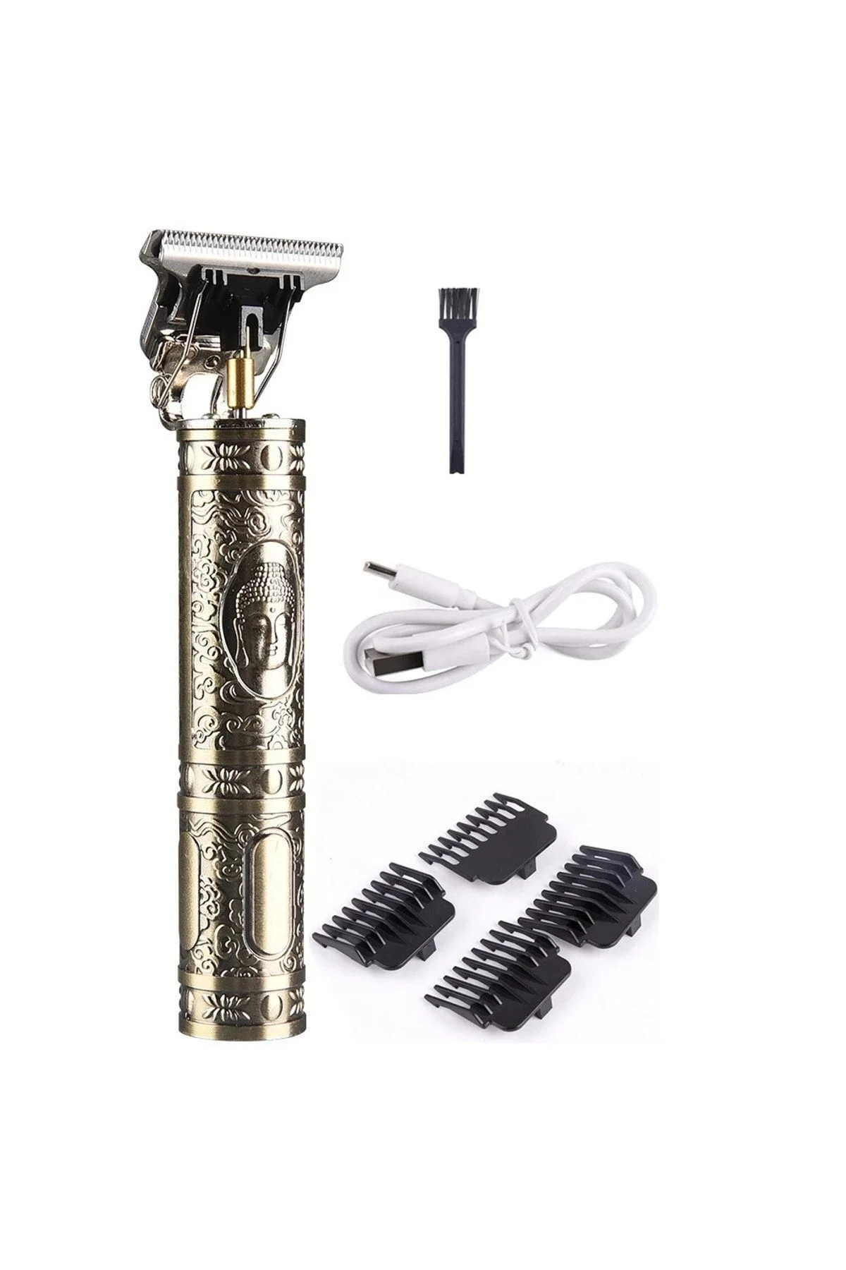 Şarjlı sakal tıraş makinesi kuru kullanım altın renk 1-3 başlık 2 yıl garantili - 220 - 240 V Voltaj