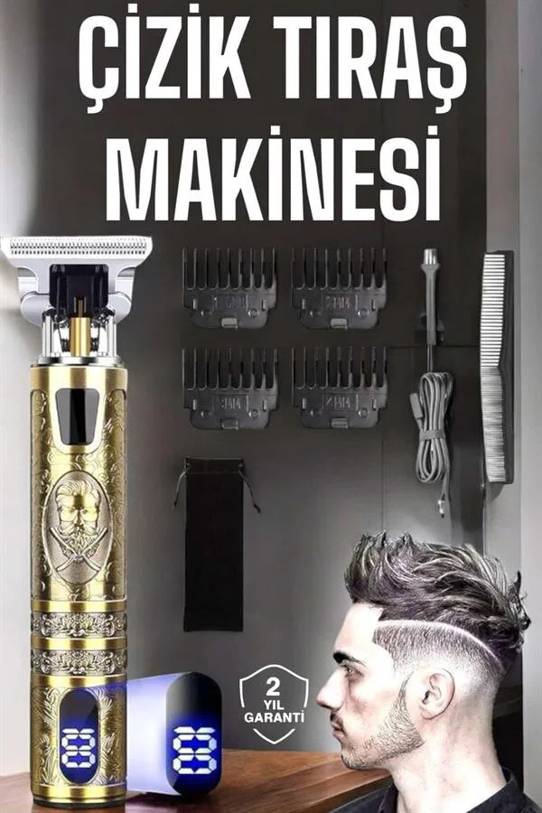 Şarjlı Sessiz Tıraş Makinesi - Paslanmaz Çelik Bıçaklı Uzun Ömürlü