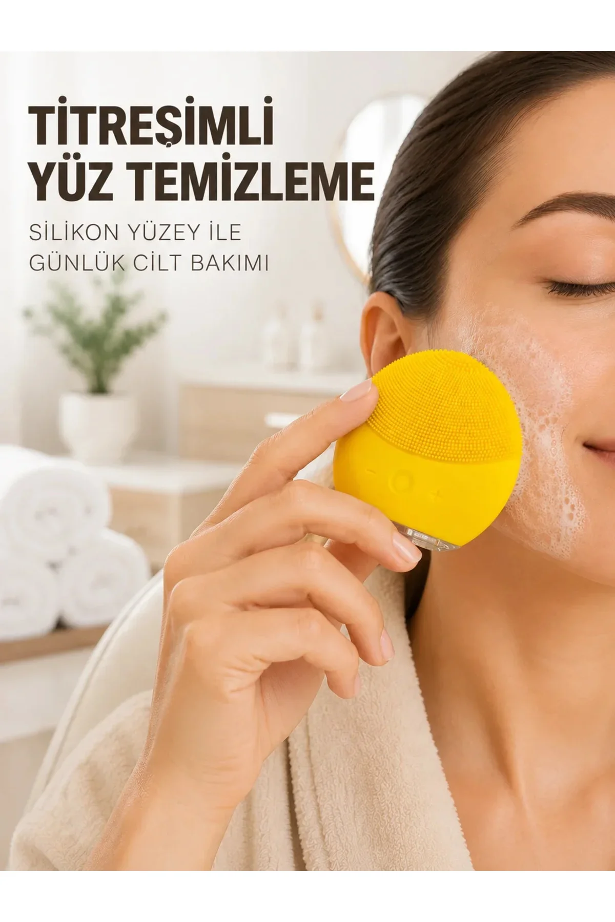 Şarjlı Silikon Yüz Tezleme ve Cilt Bakım Cihazı Titreşimli Masaj Fırçası Şarjlı Silikon Yüz Tezleme ve Cilt Bakım Cihazı Titreşimli Masaj Fırçası