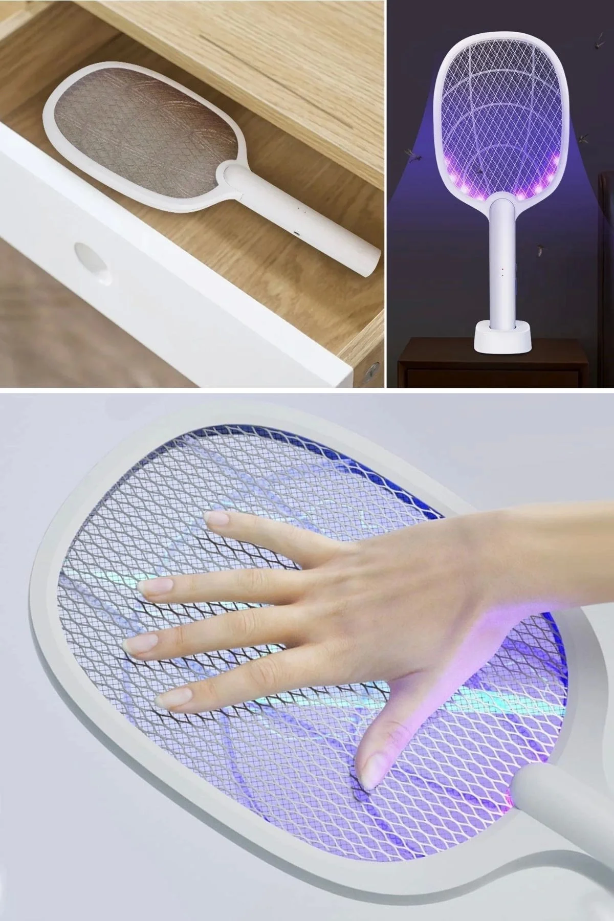 Şarjlı Sinek Öldürücü Masaüstü Standlı,mor Işık Sinek Kovucu Rake