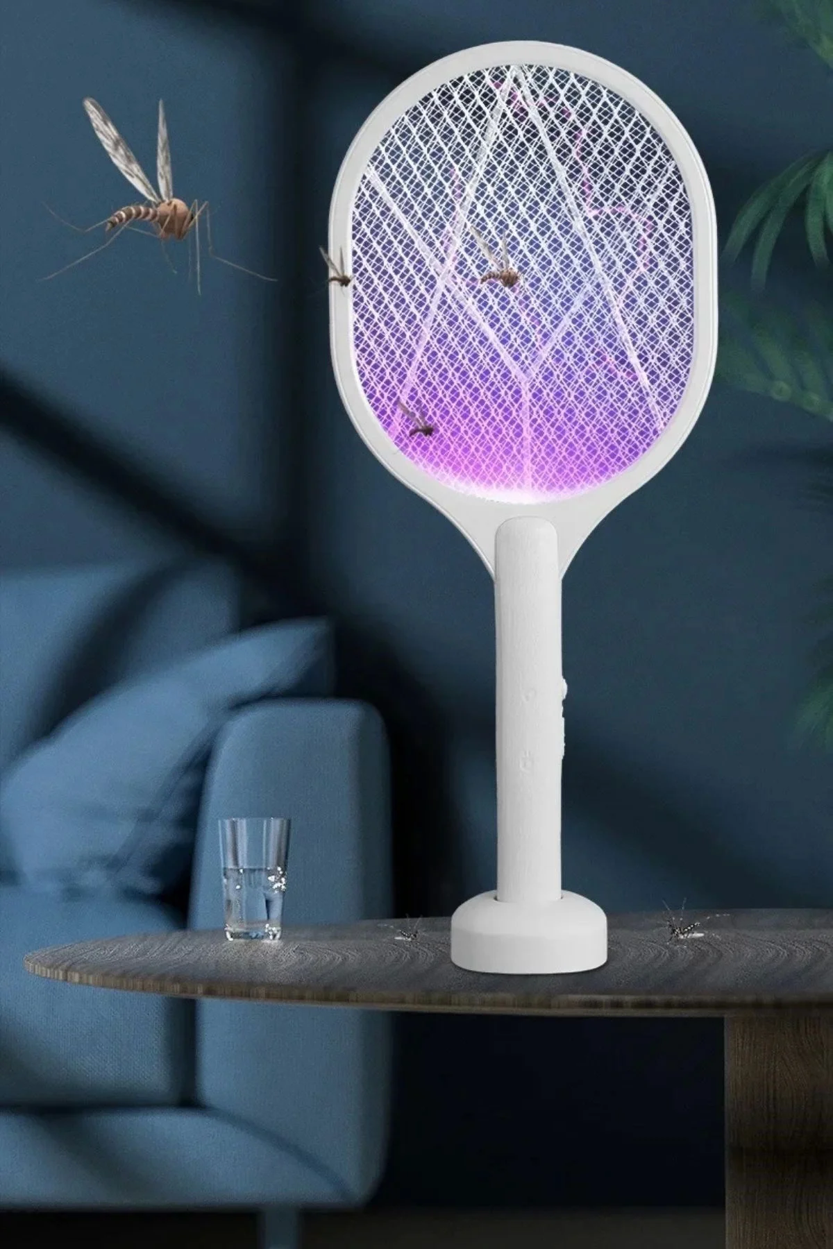 Şarjlı Sinek Öldürücü Masaüstü Standlı,mor Işık Sinek Kovucu Rake