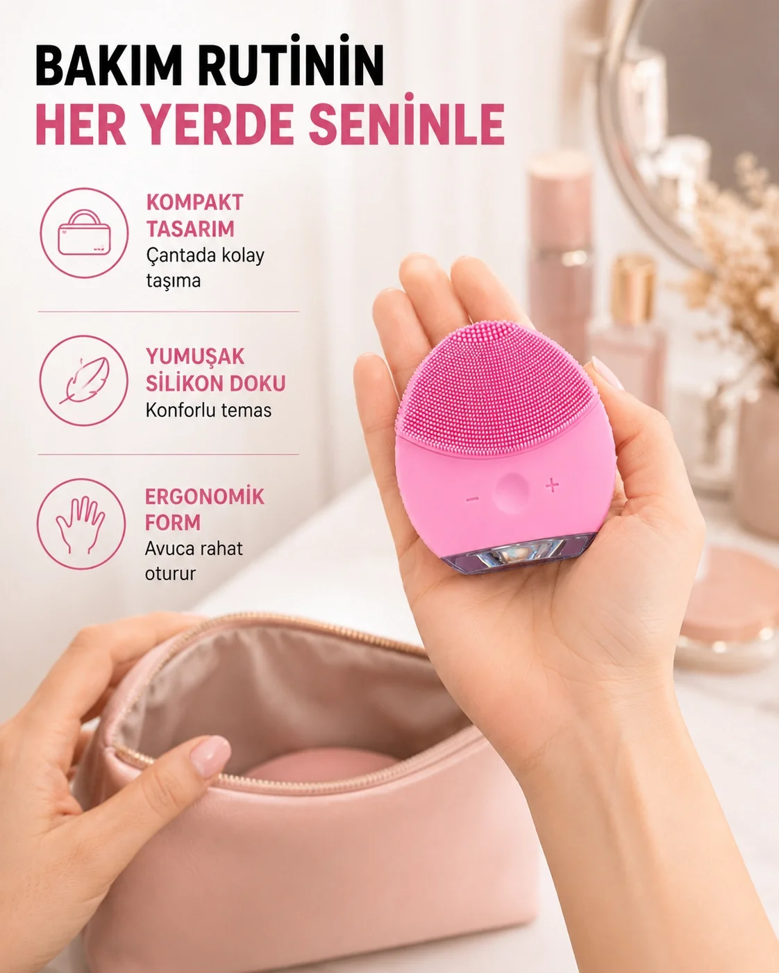 Şarjlı Su Geçirmez Yüz Temizleme ve Masaj Aleti – 3 Fonksiyonlu Yeni Nesil Şarjlı Su Geçirmez Yüz Temizleme ve Masaj Aleti – 3 Fonksiyonlu Yeni Nesil