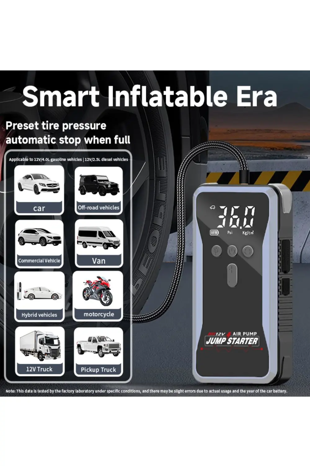 Şarjlı Taşınabilir 12 Volt Akü Takviye Cihazı Lastik Hava Kompres