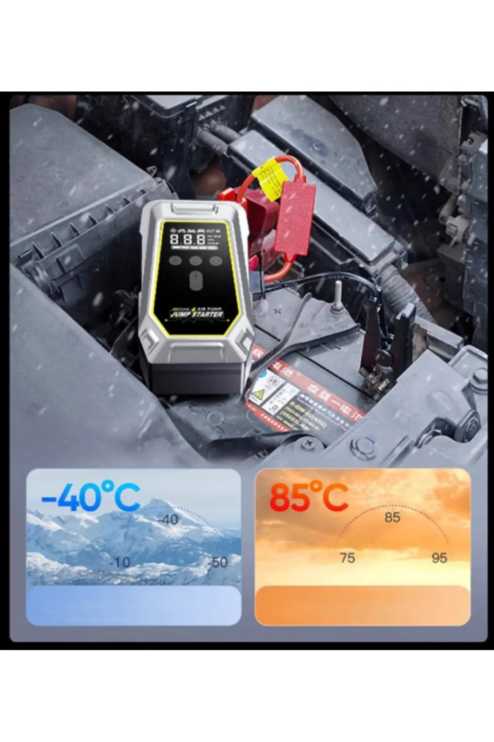 Şarjlı Taşınabilir 12.000 mAh Akü Takviye Cihazı Lastik Hava Komp