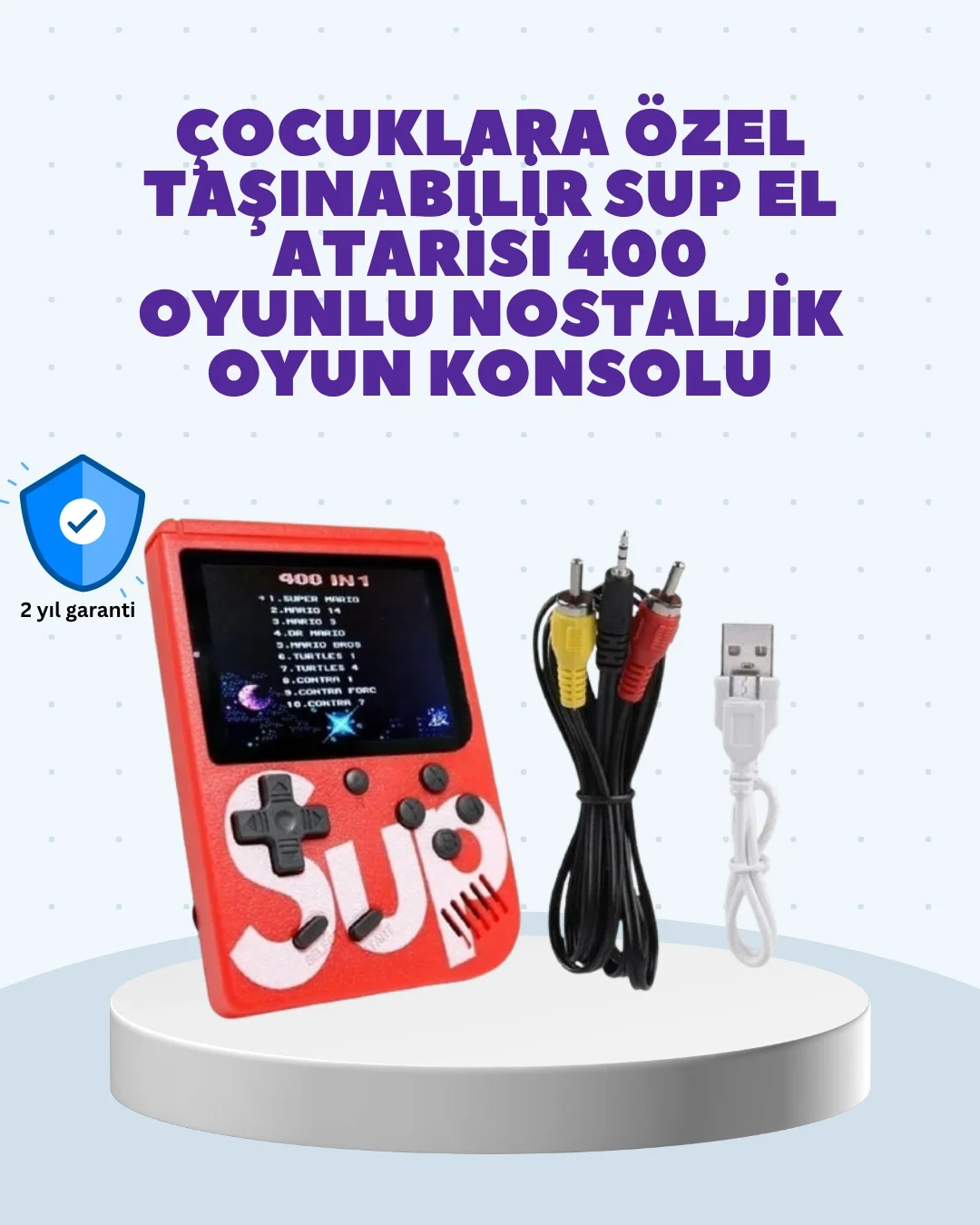 Şarjlı Taşınabilir El Oyun Konsolu 400 Oyun Şarjlı Taşınabilir El Oyun Konsolu 400 Oyun