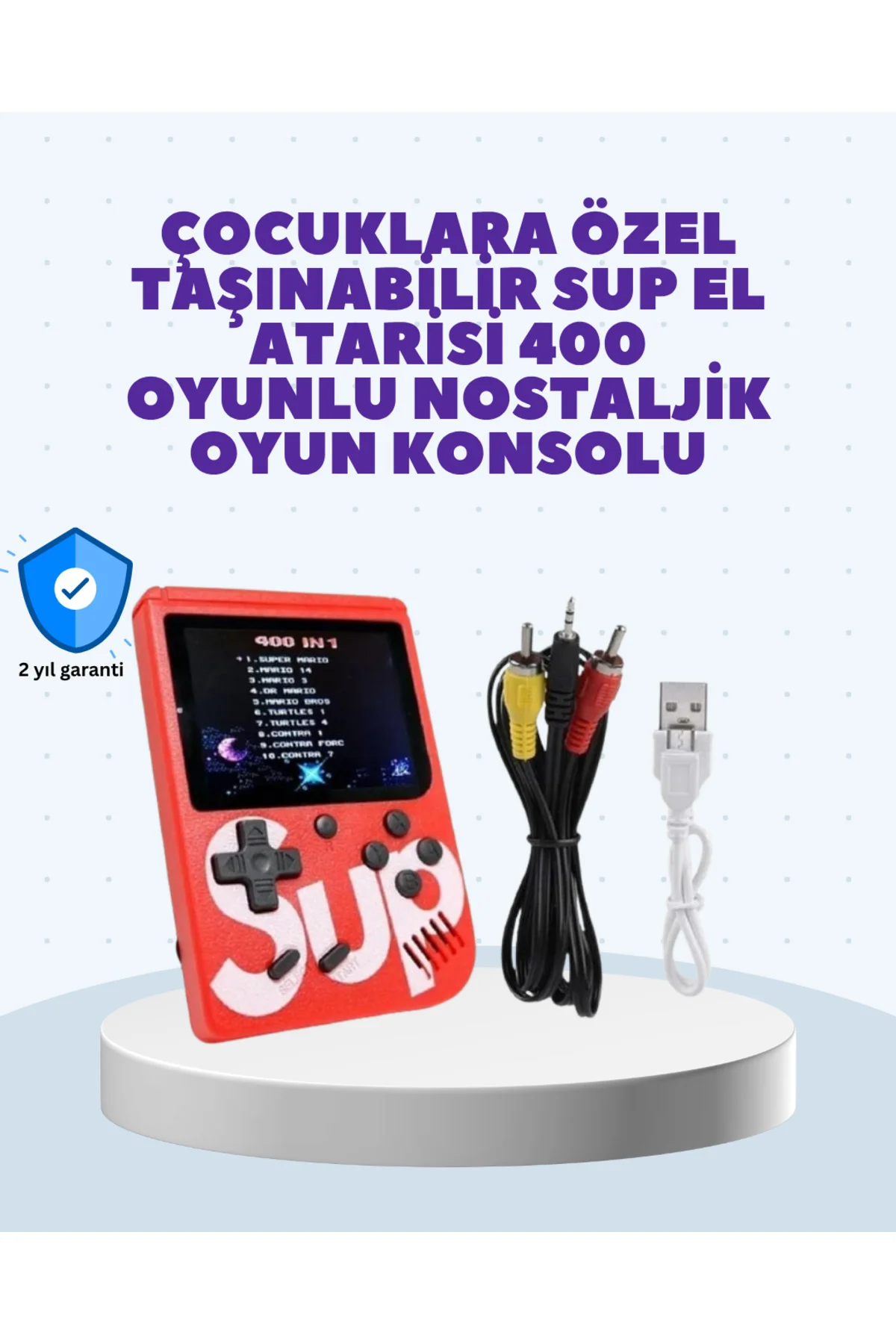 Şarjlı Taşınabilir El Oyun Konsolu 400 Oyun