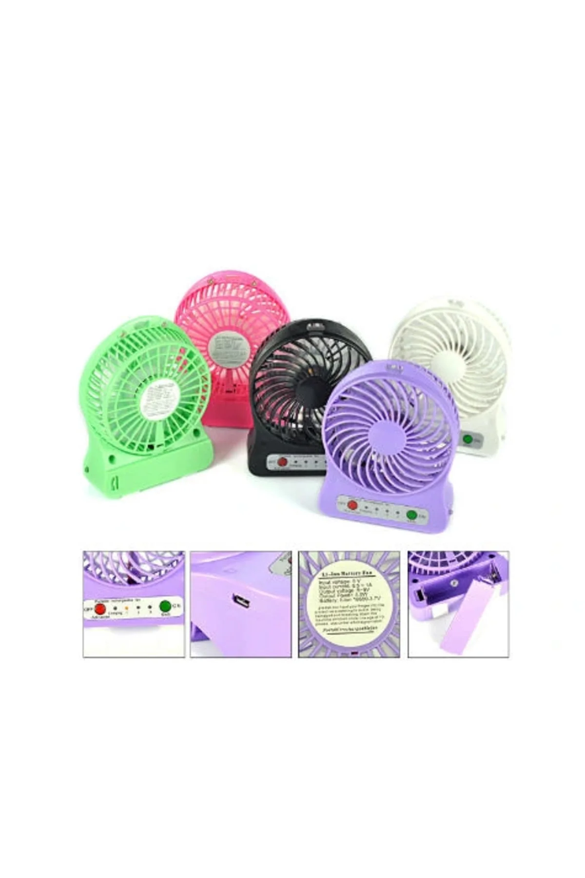 Şarjlı Taşınabilir Mini Fan - Vantilatör - Görsel 4
