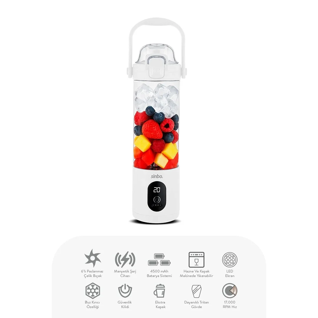 Şarjlı Taşınabilir Smoothie Blender 700mlbuz Kırma - Çelik Bıçak Manyetik Şarj 150w 4500mah Shb-7504 Bx40 Fiyatı, Yorumları ve Özellikleri