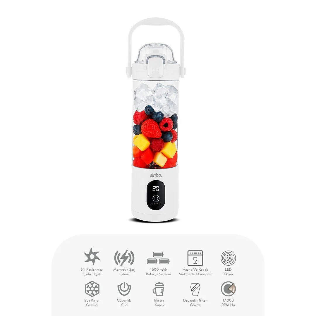 Şarjlı Taşınabilir Smoothie Blender 700 ml Kapasiteli