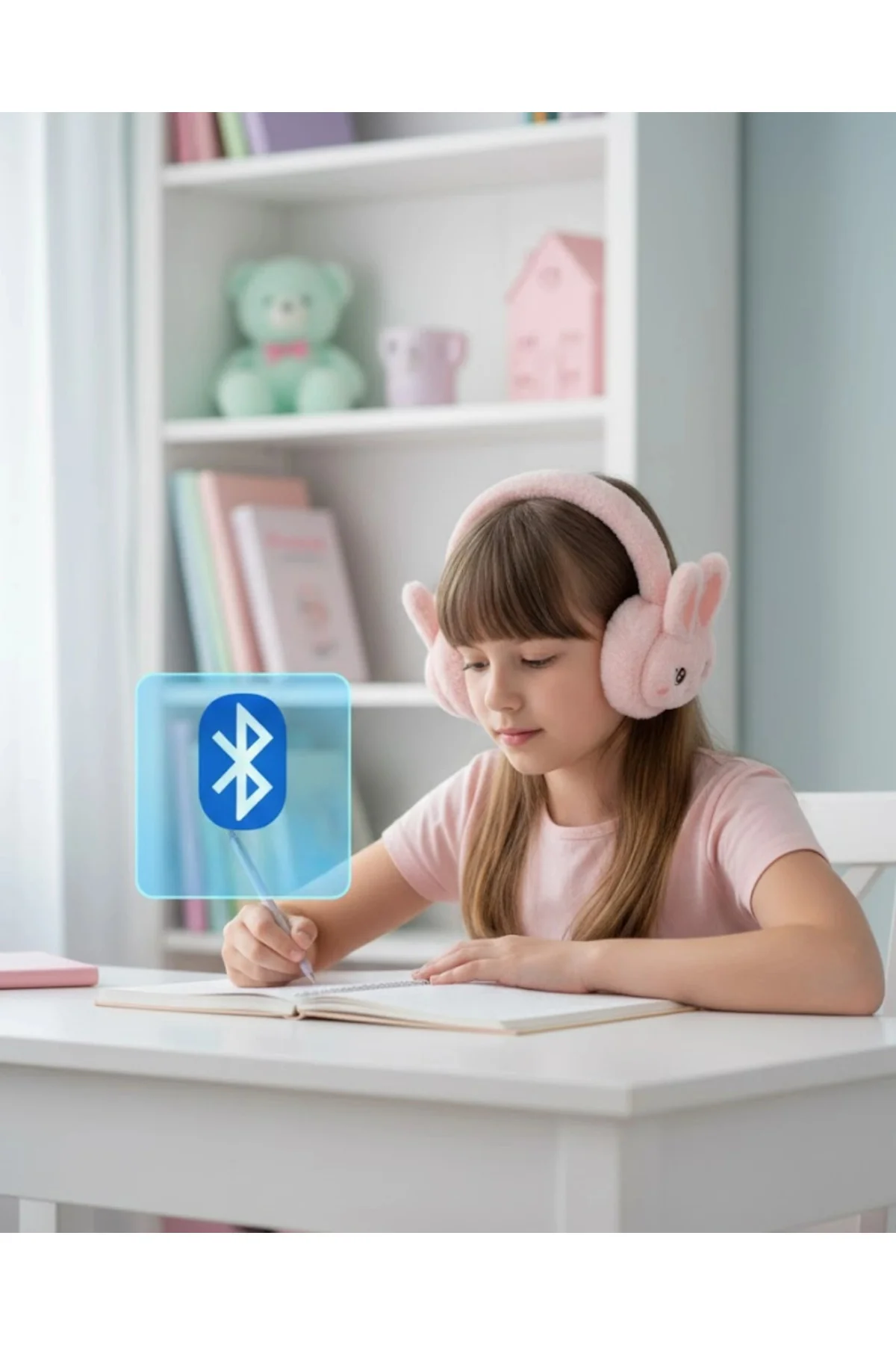 Şarjlı Tavşan Tasarımlı Kablosuz Bluetooth Kulaklık Stereo Ses Ve