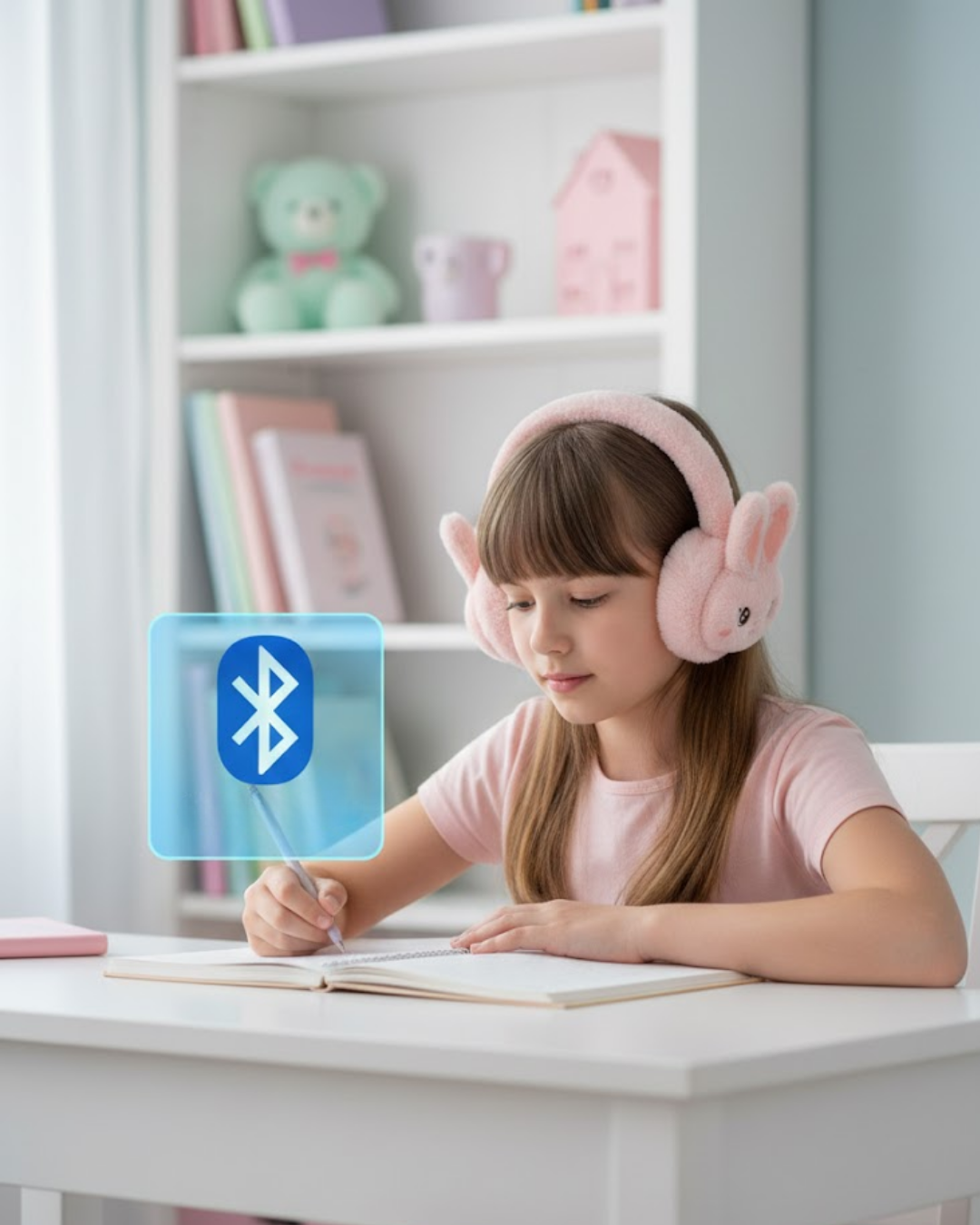Şarjlı Tavşan Tasarımlı Kablosuz Bluetooth Kulaklık Stereo Ses ve