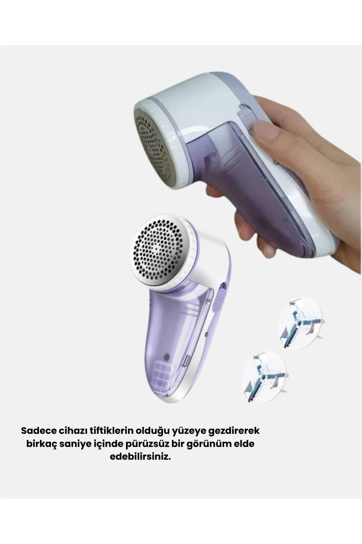 Şarjlı Tiftik Temizleyici – Çıkarılabilir Hazneli, Anti-Statik Fı