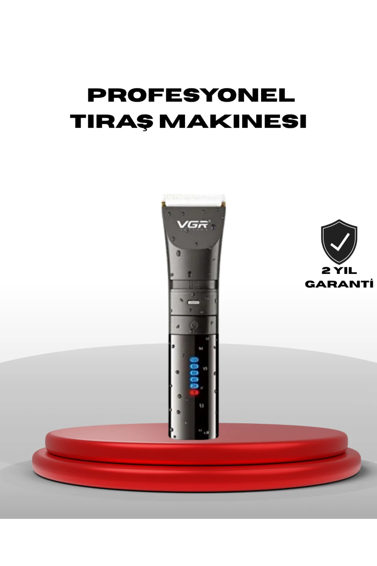 Şarjlı Tıraş Makinesi – Dijital Ekranlı Ipx7 Su Geçirmez Titanyum Bıçaklı