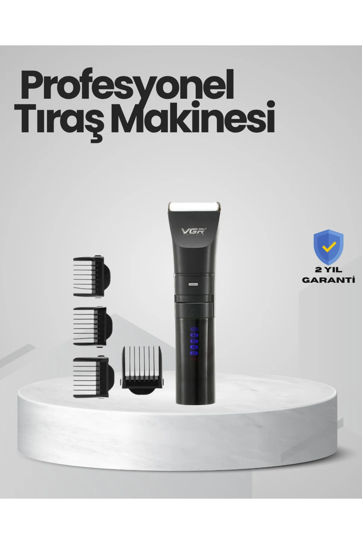 Şarjlı Tıraş Makinesi –Dijital Ekranlı, Hızlı Şarjlı, Profesyonel Kesim Seti
