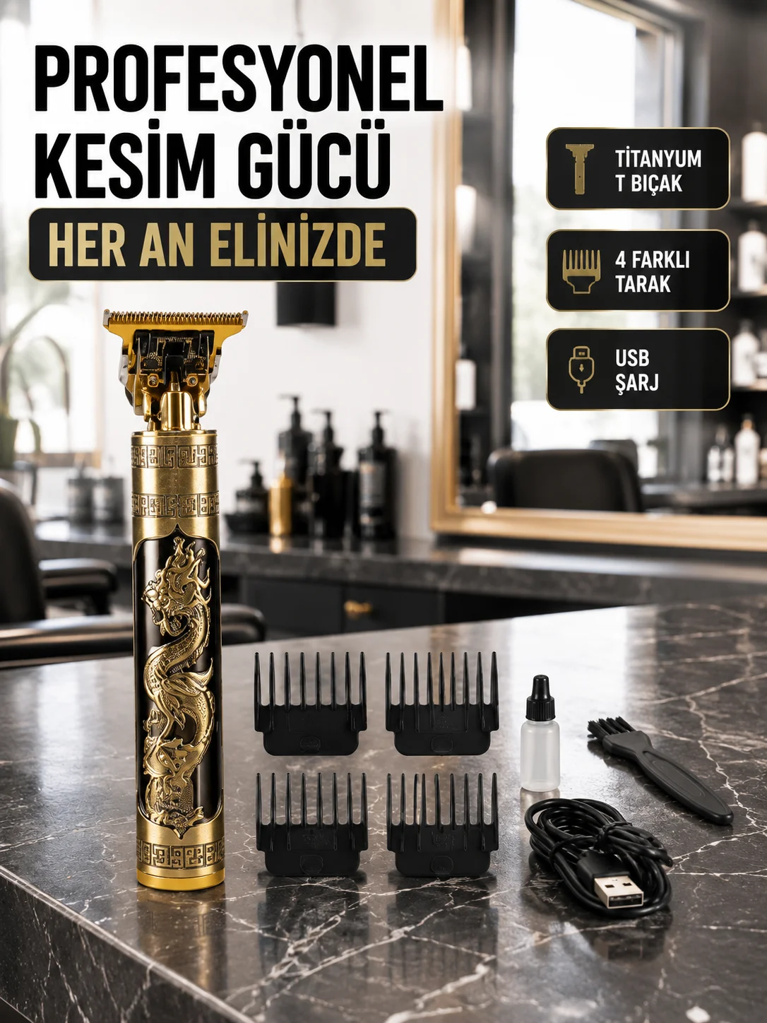 Şarjlı Titanyum Bıçaklı Saç Kesme Makinesi Yeni Nesil Fiyatı, Yorumları ve Özellikleri