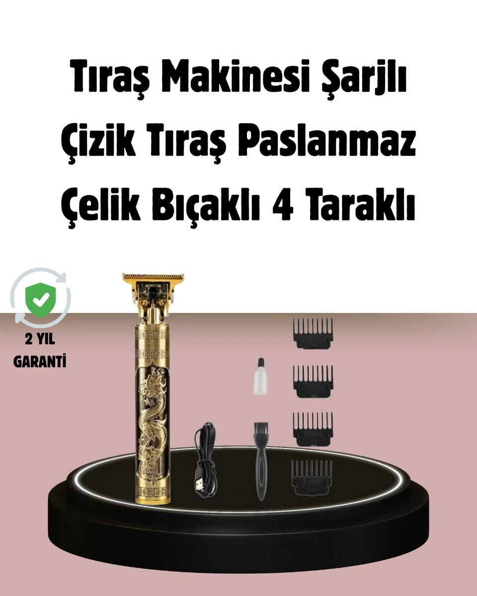 Şarjlı Titanyum Bıçaklı Saç Kesme Makinesi - Kablosuz, Uzun Ömürlü Kesim