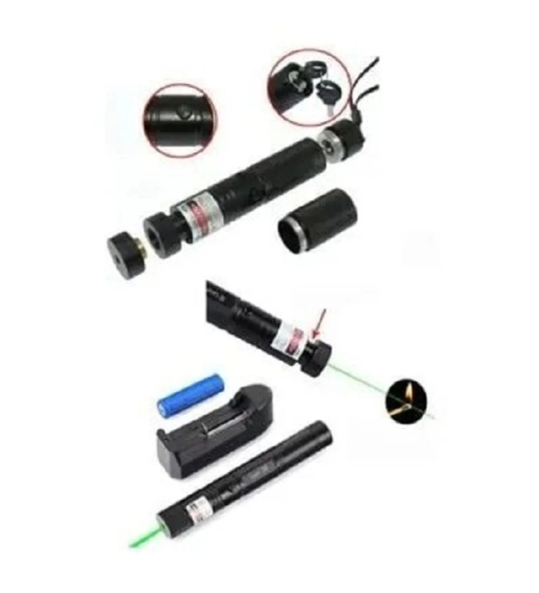 Şarjlı Turbo Yeşil Lazer Pointer 1000mW - 6km Menzil, Kibrit Yakar | Yeşil Lazer Işın Fiyatı, Yorumları ve Özellikleri
