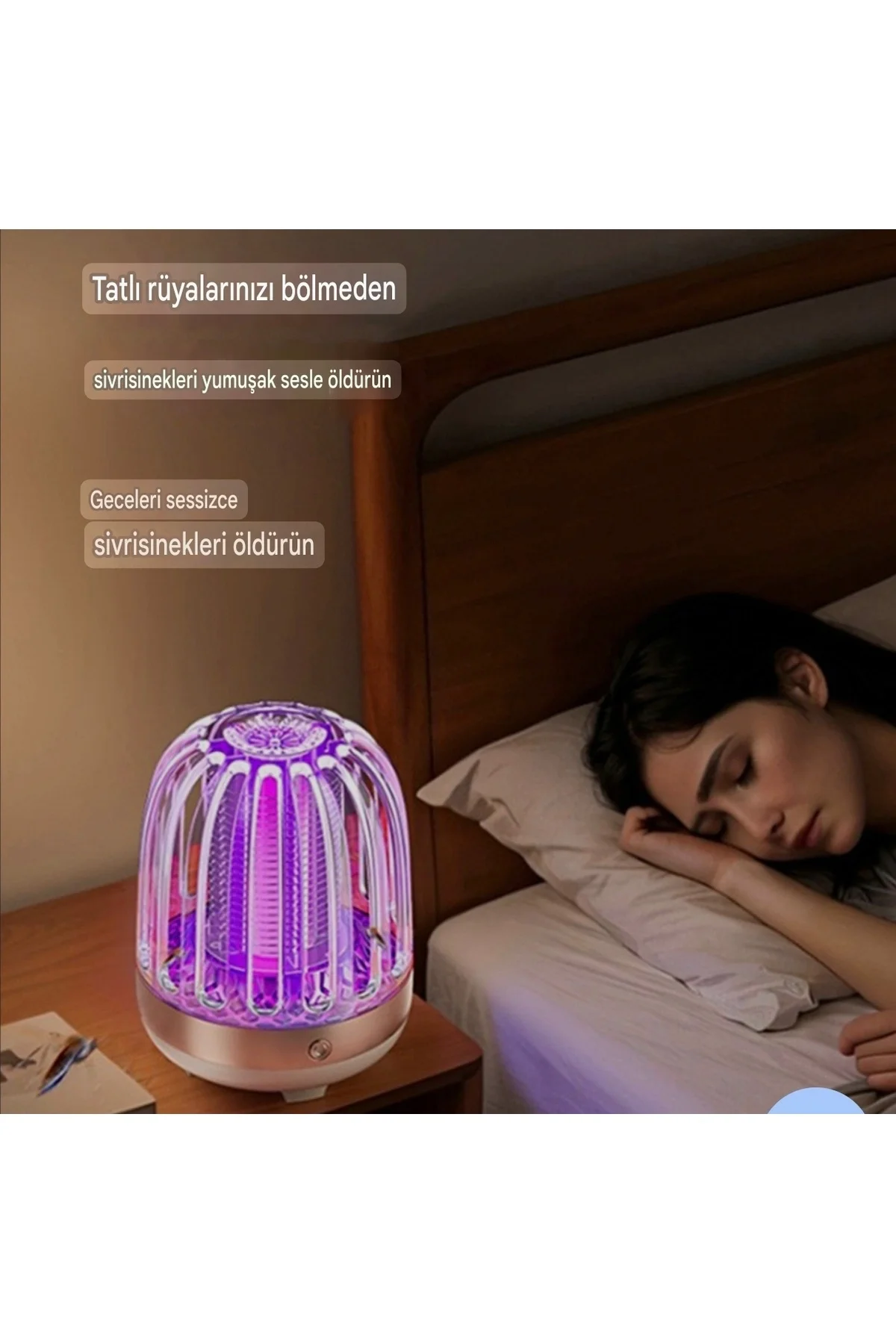 Şarjlı uv ışıklı elektrikli sivrisinek öldürücü lamba makine 15cm tehlikeli değil