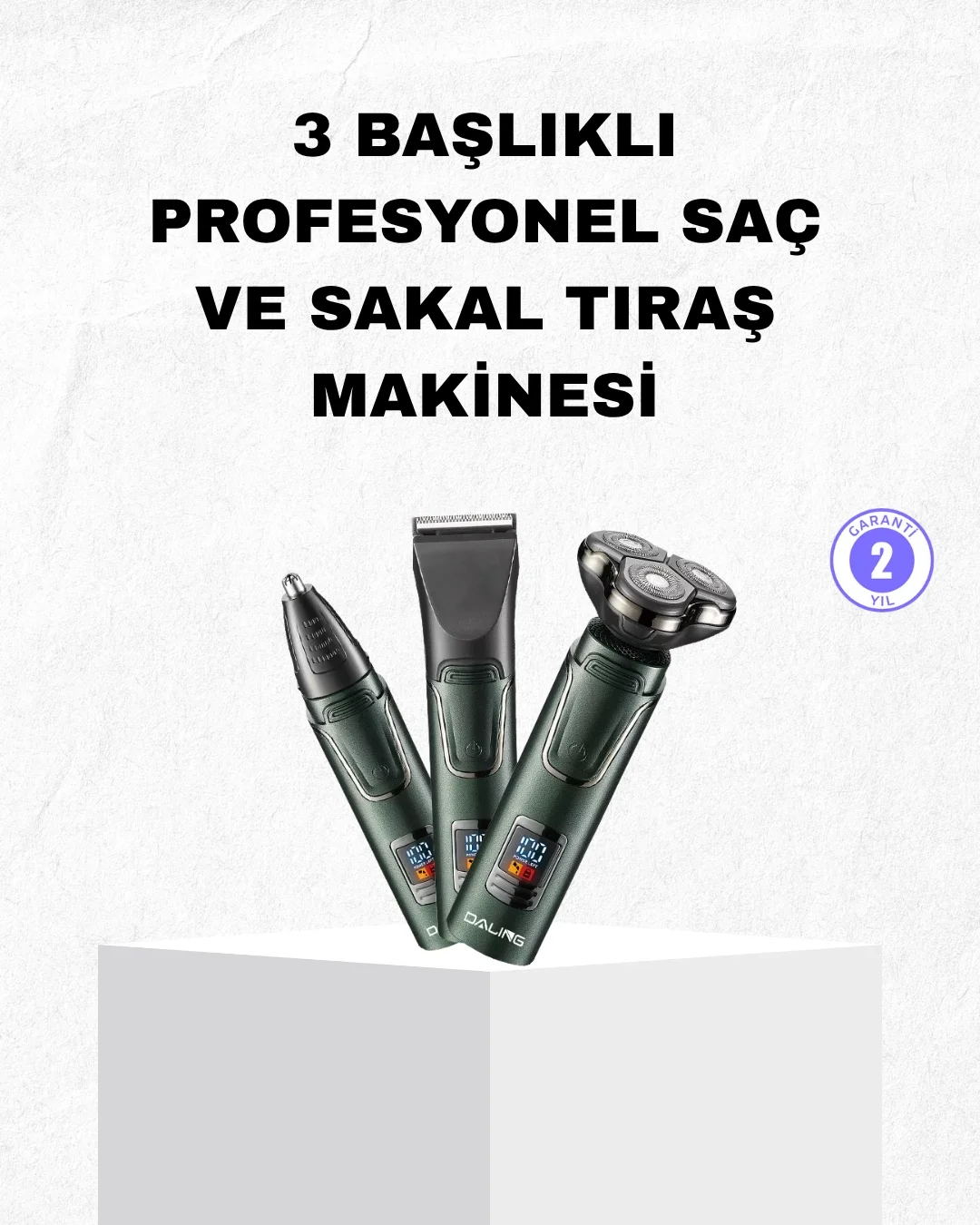 Şarjlı ve Kablosuz 3 Başlıklı Profesyonel Bakım Seti – Saç, Sakal, Burun ve Kulak Düzeltici Şarjlı ve Kablosuz 3 Başlıklı Profesyonel Bakım Seti – Saç, Sakal, Burun ve Kulak Düzeltici