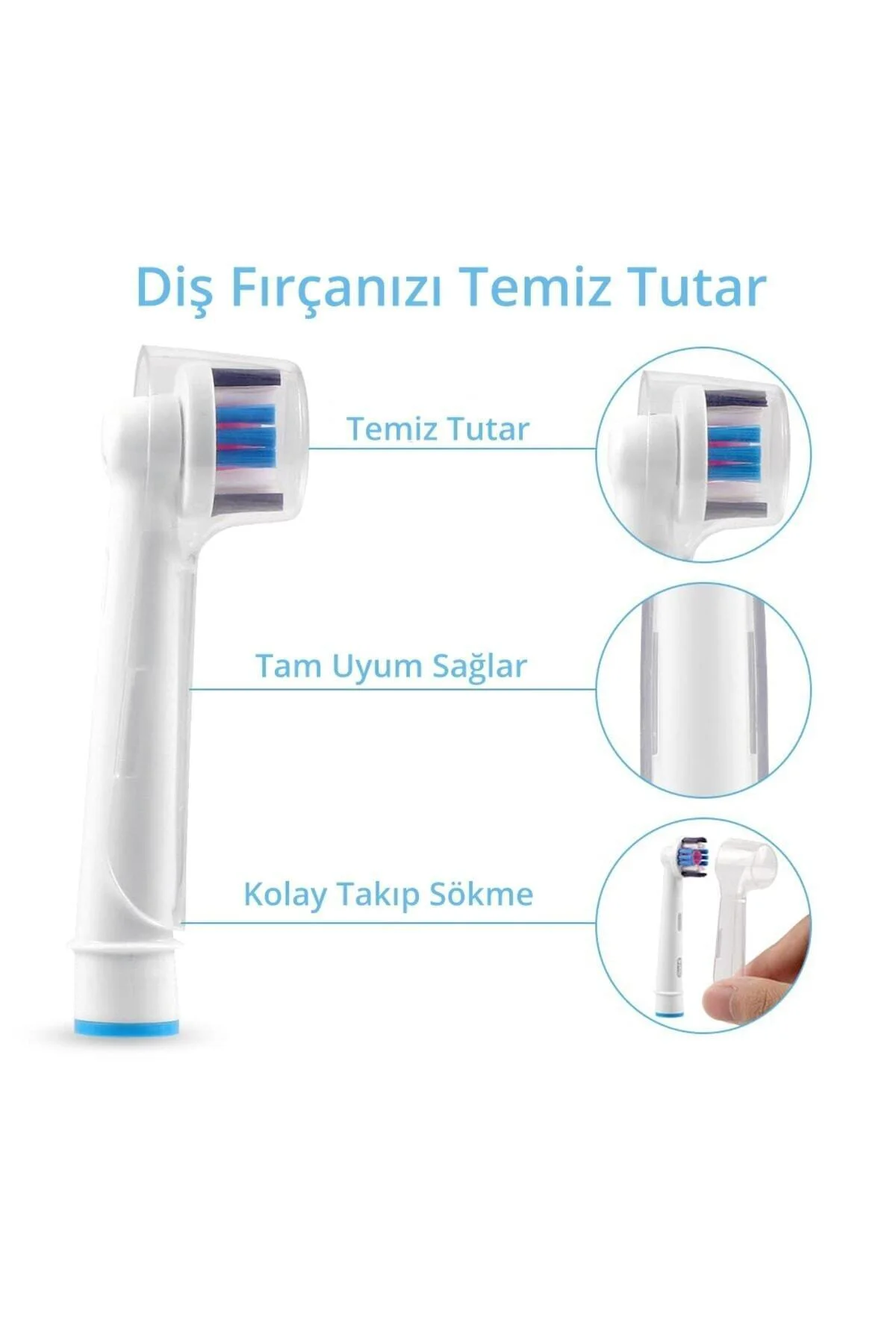 Şarjlı Ve Pilli Diş Fırçaları Için 4 Adet Koruyucu Kapak Uyumlu