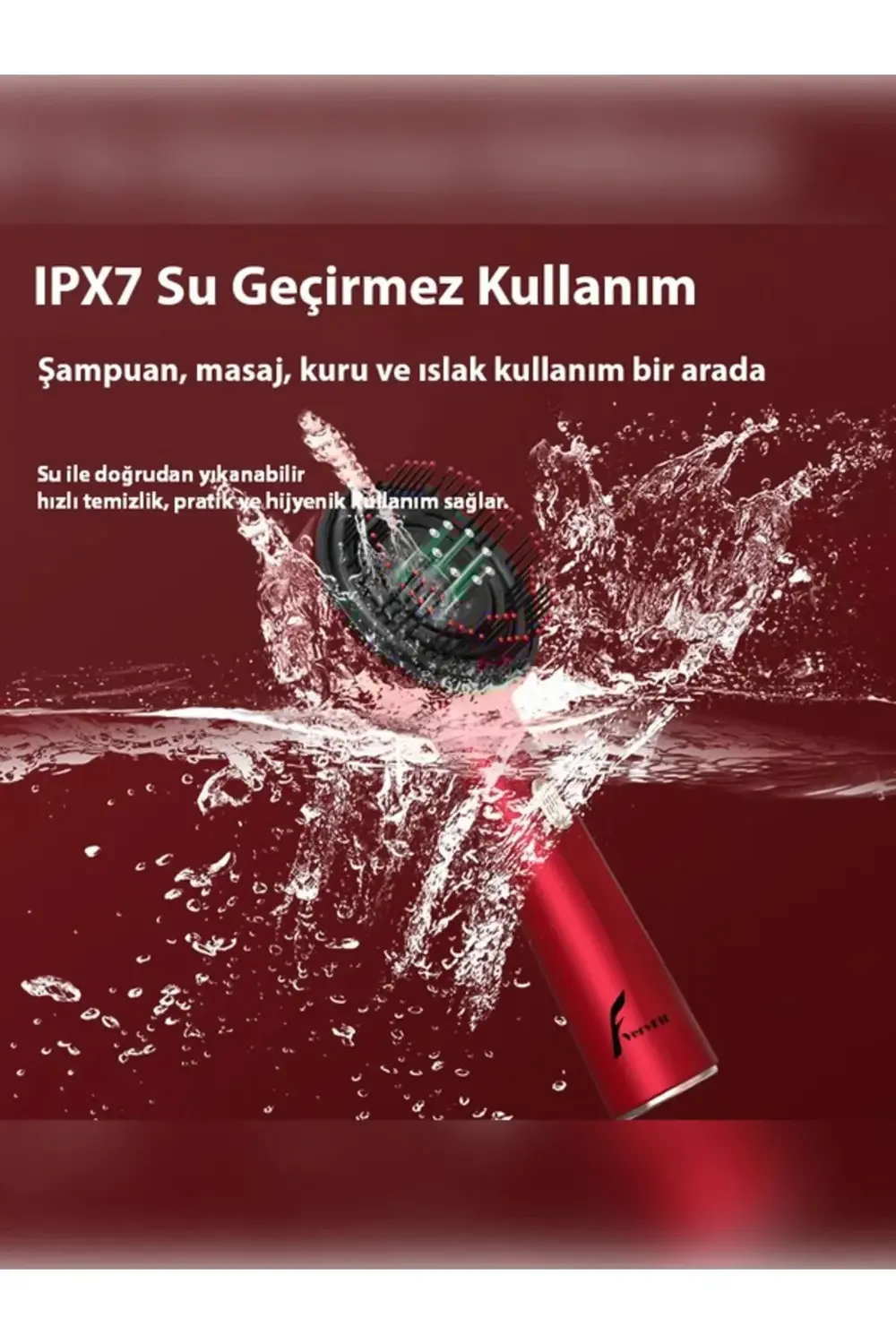 Şarjlı Ve Titreşimli Saç Masaj Tarağı Bakım Yağı Hazneli Fırça