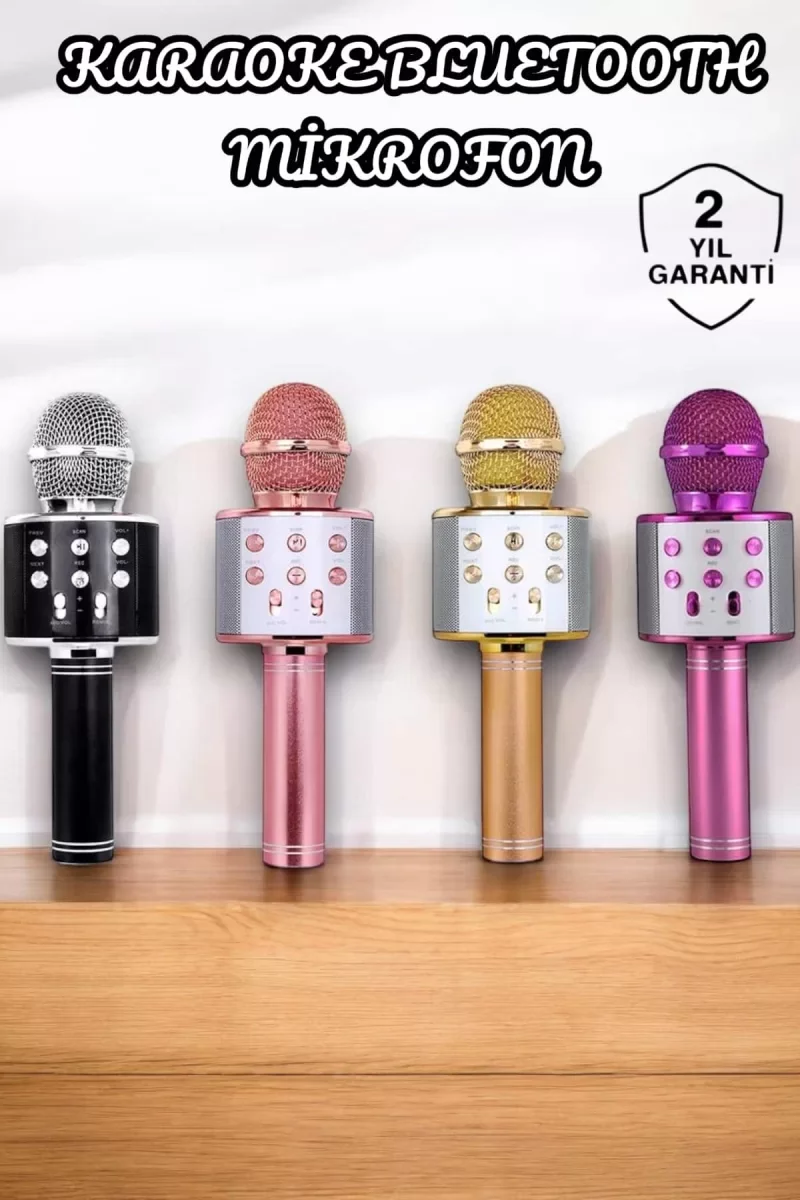 Şarjlı ve Uzun Pil Ömürlü Karaoke Mikrofon USB Bellek Destekli, Profesyonel Ses - Lisinya