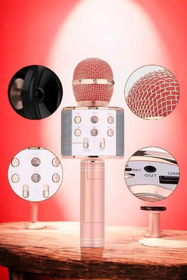 Şarjlı ve Uzun Pil Ömürlü Karaoke Mikrofon USB Bellek Destekli, Profesyonel Ses Şarjlı ve Uzun Pil Ömürlü Karaoke Mikrofon USB Bellek Destekli, Profesyonel Ses