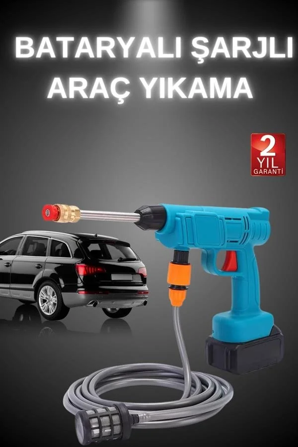 Şarjlı Ve Yüksek Basınçlı Oto Yıkama Makinesi Ve Sulama Tabancası