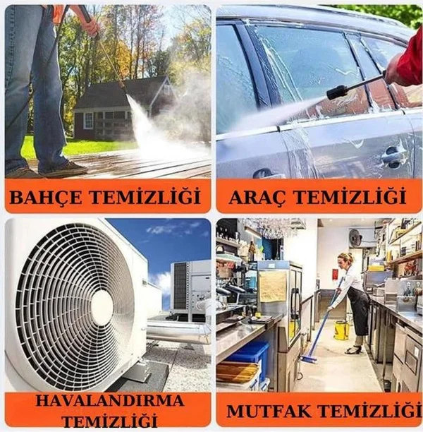 Şarjlı Ve Yüksek Basınçlı Oto Yıkama Makinesi Ve Sulama Tabancası