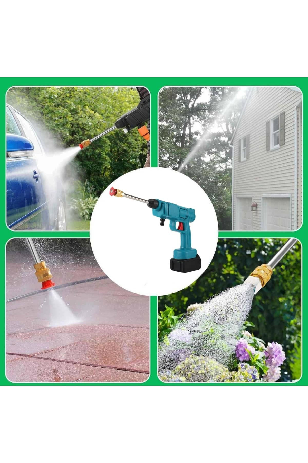 Şarjlı Ve Yüksek Basınçlı Oto Yıkama Makinesi Ve Sulama Tabancası