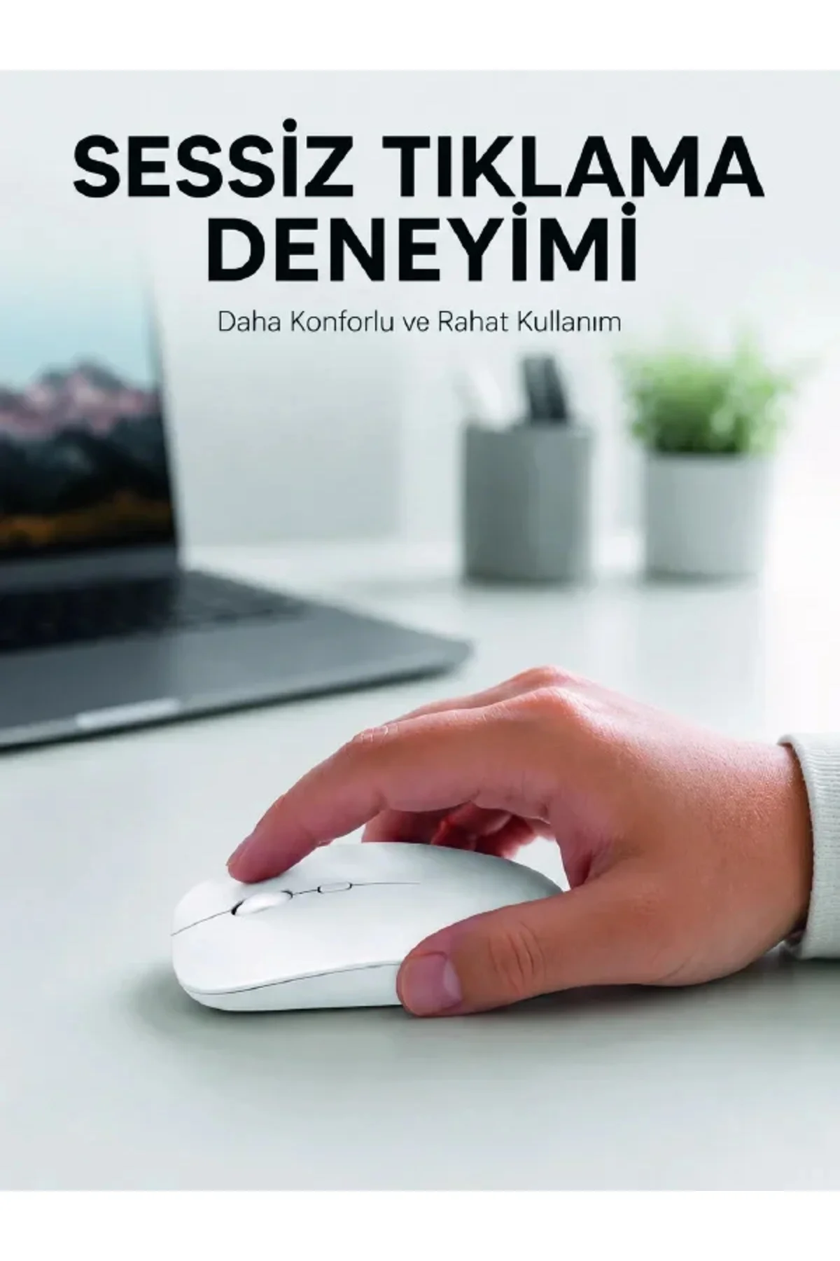 Şarjlı Wireless Mouse Bluetooth Çift Modlu Sessiz Yüksek Hassasiyetli Fare