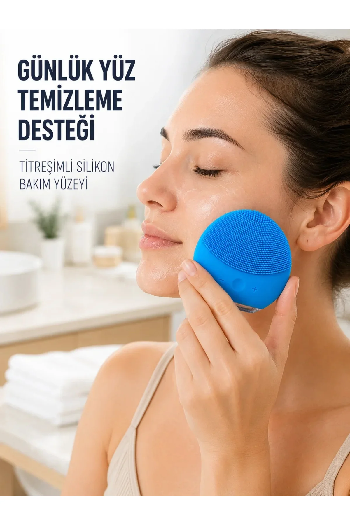 Şarjlı Yüz Temizleme Cihazı Yumuşak Silikon Titreşimli Cilt Bakım Fırçası Şarjlı Yüz Temizleme Cihazı Yumuşak Silikon Titreşimli Cilt Bakım Fırçası