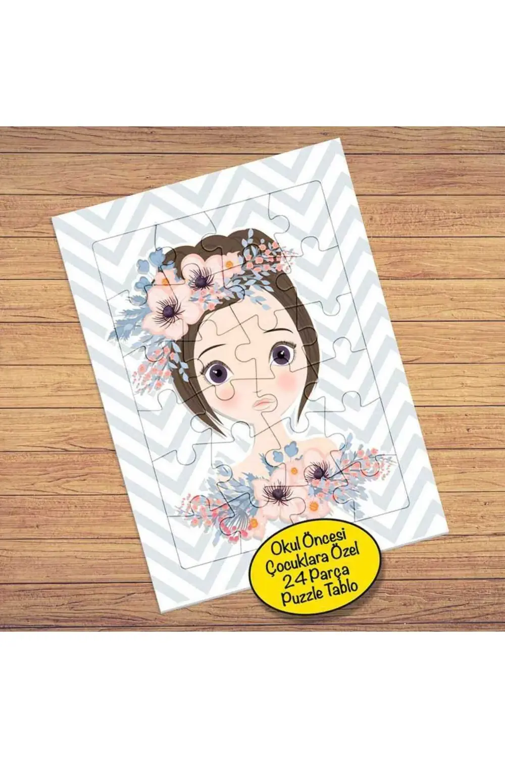 Şaşkın Güzel Kız 24 Parça Çocuklara Özel Yapboz Tablo-1305-2590