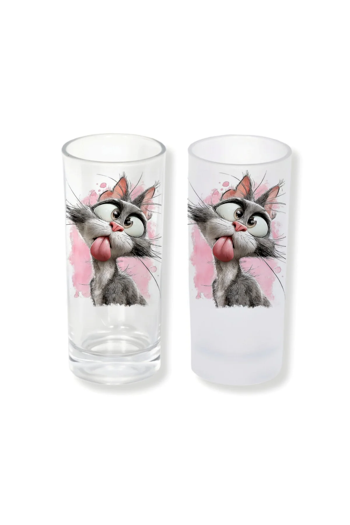 Şaşkın Kedi Buzlu / Buzsuz Seçenekli Rakı Bardağı – 1 Adet Şık Su