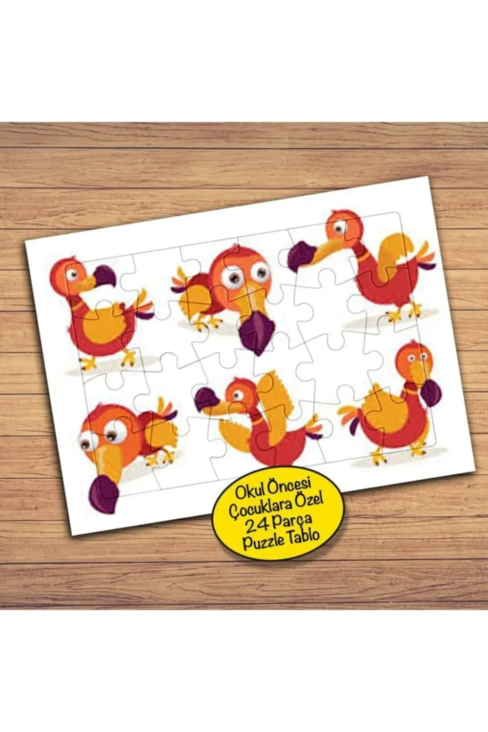 Şaşkın Sevimli Kuş Çocuklara Özel Puzzle Yapboz Tablo - PZ158