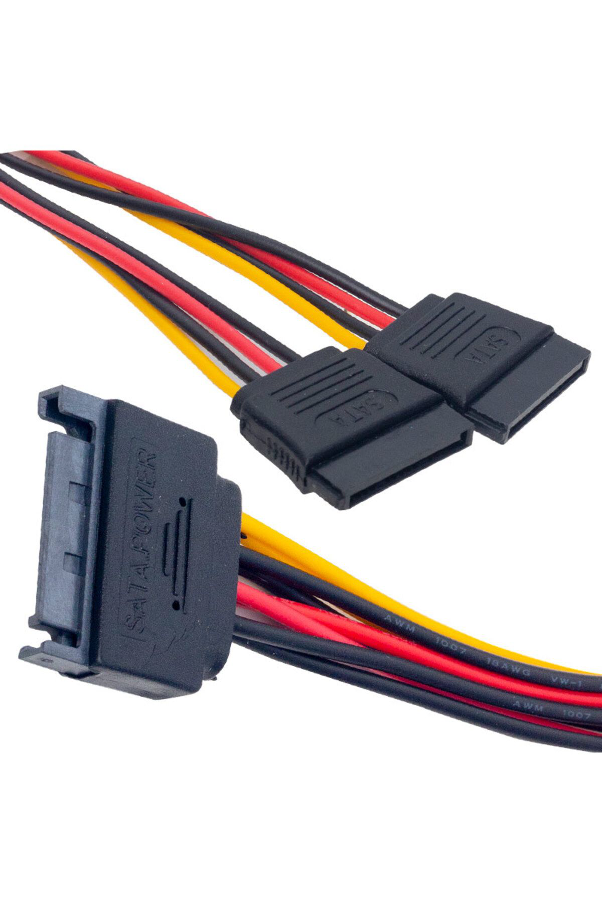 Ok Aksesuar Sata Power 15 Pin Erkek To 2 X Sata Power 15 Pin Dişi Çoklayici K